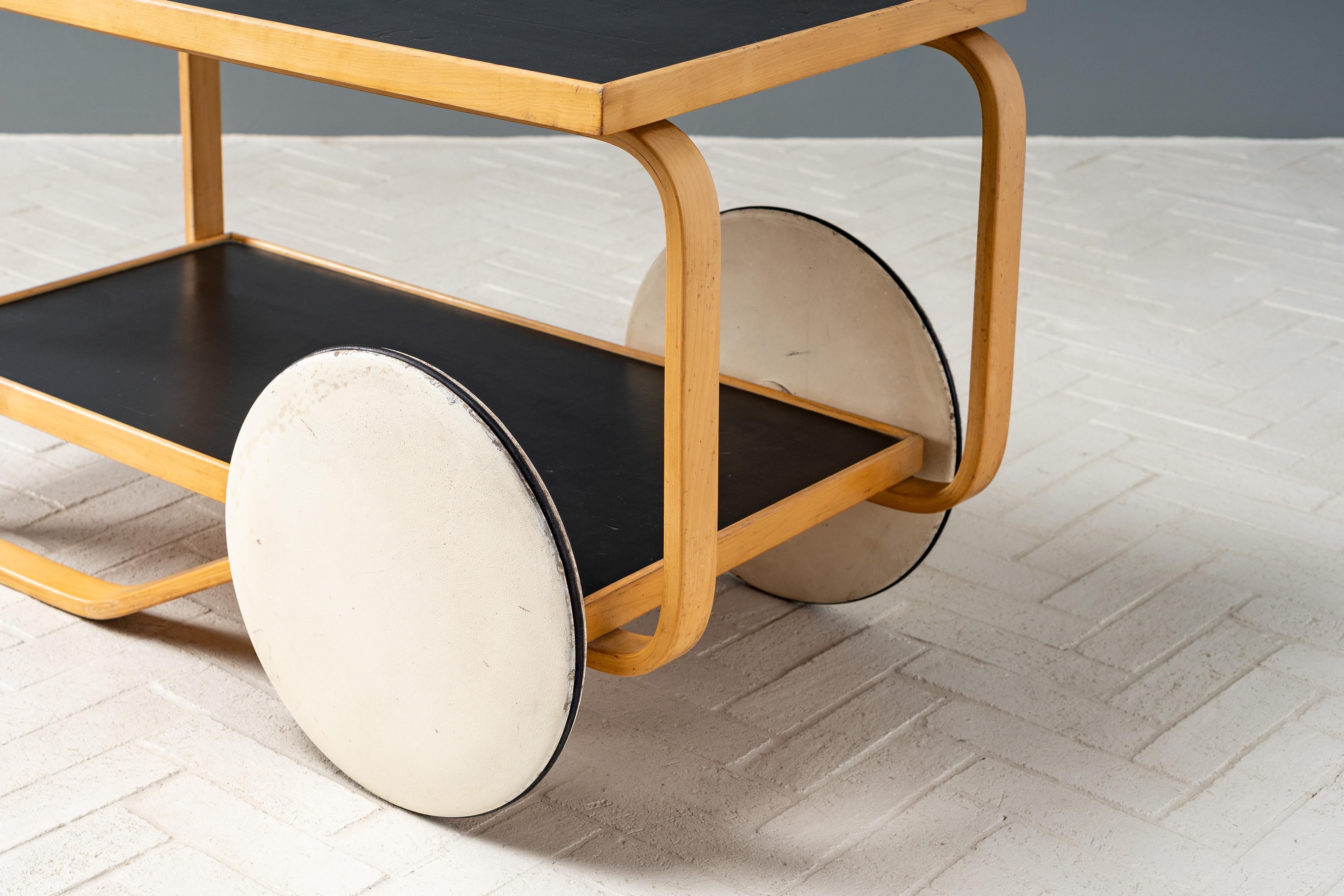 Rubber Alvar Aalto Trolley Model 901 For Sale