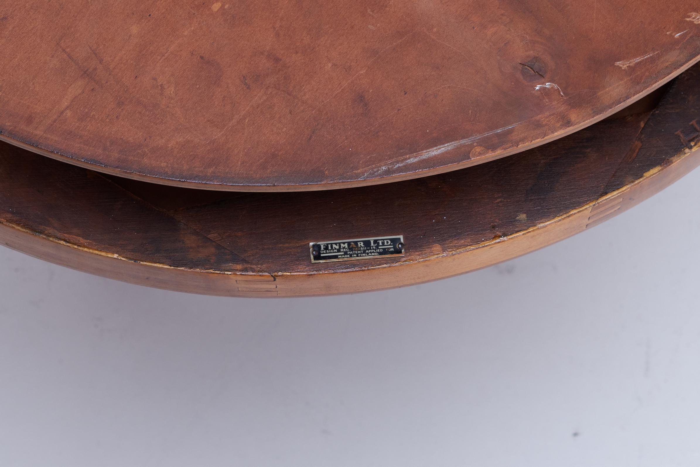 Mesa de abedul carelia de dos pisos Alvar Aalto Modelo a71, Finmar, 1ª Producción 1933 siglo XX en venta