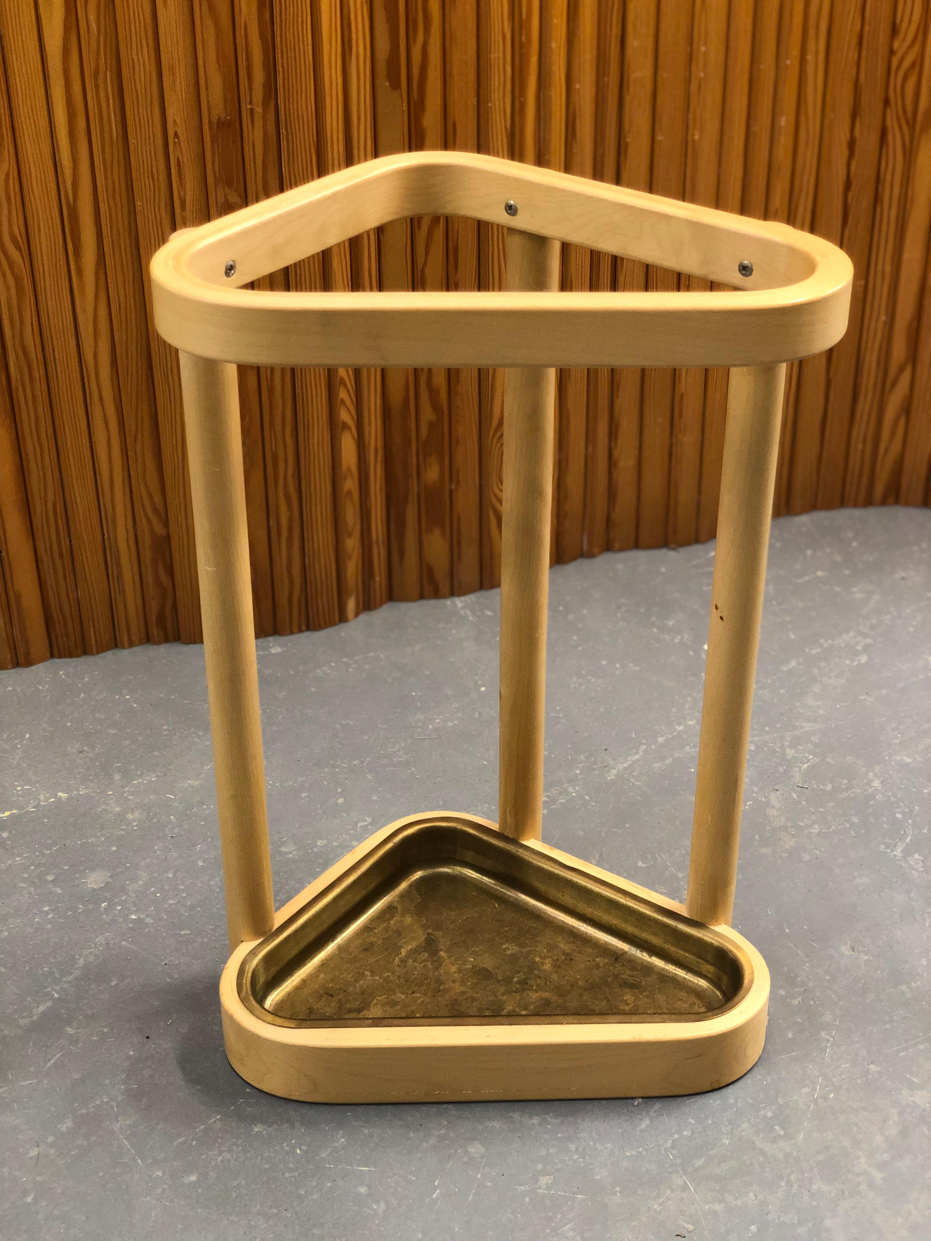Umbrella stand designed by the one and only Alvar Aalto and manufactured in the late 70s by Artek. Alvar Aalto was known for being the driving force in Scandinavian modern design, which takes a minimalistic and functional approach as seen from this