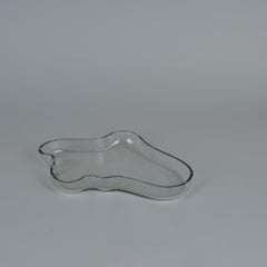 Alvar Aalto Vase Model 9748, Iittala 1956, Clear Glass Blown into Wooden Mold