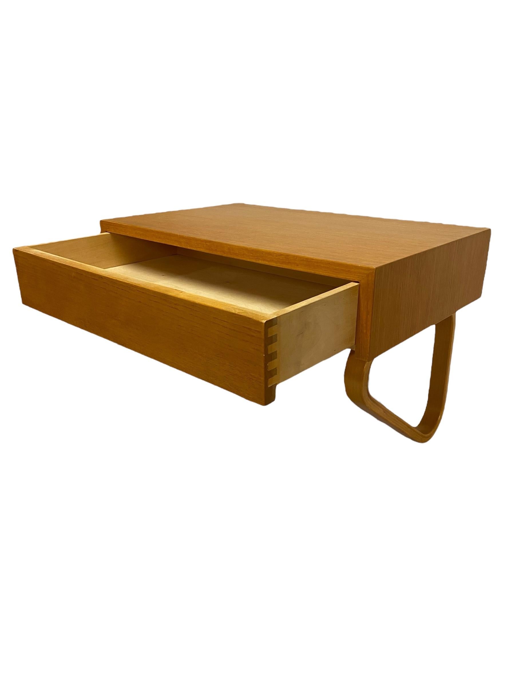 Scandinavian Modern Minimalist Alvar Aalto Drawer Wall Shelf Model B 114 in Birch, 1950s for Artek