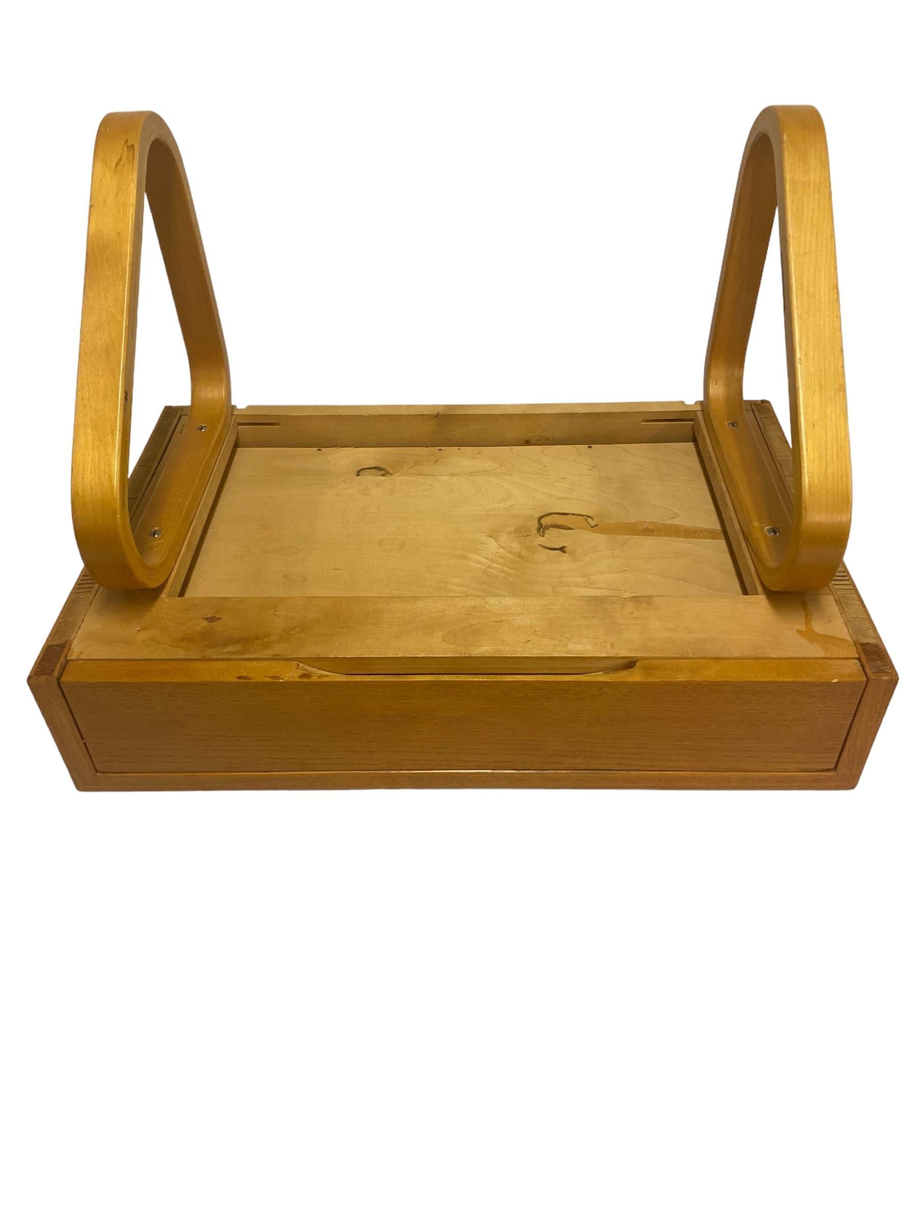 Finnish Minimalist Alvar Aalto Drawer Wall Shelf Model B 114 in Birch, 1950s for Artek
