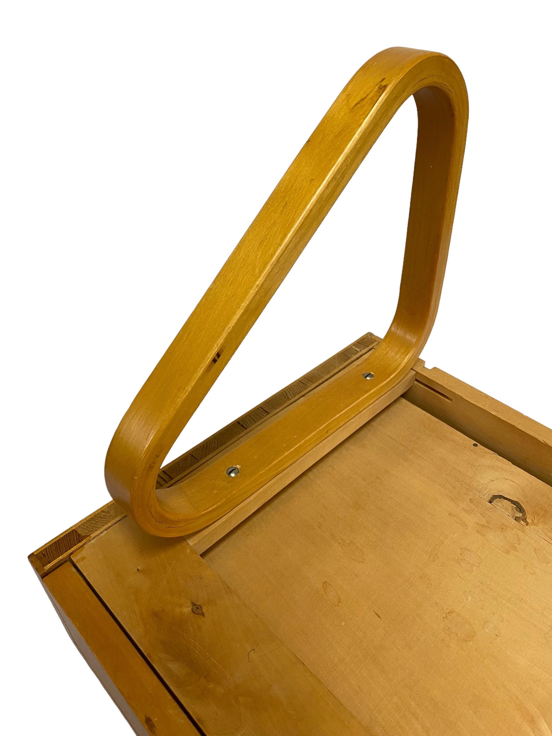 Mid-20th Century Minimalist Alvar Aalto Drawer Wall Shelf Model B 114 in Birch, 1950s for Artek