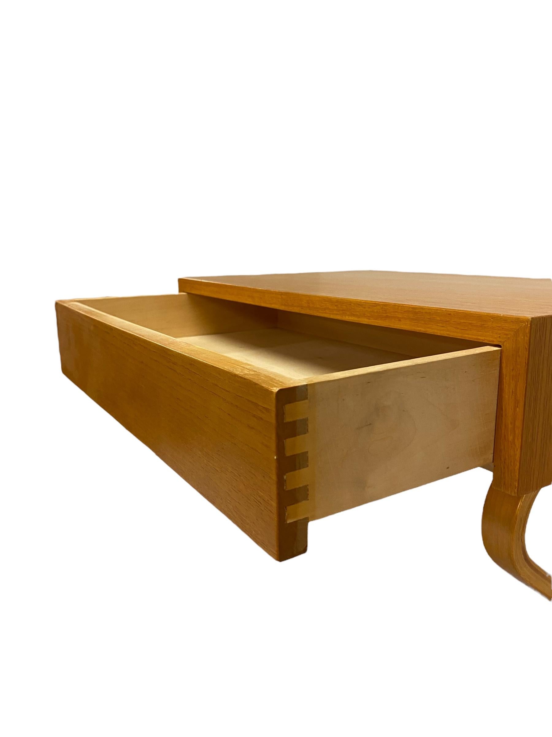 Minimalist Alvar Aalto Drawer Wall Shelf Model B 114 in Birch, 1950s for Artek 3