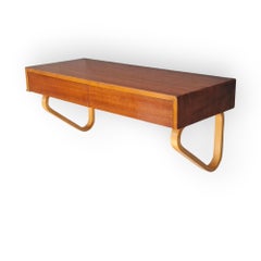 Rare Alvar Aalto Drawer Wall Shelf Model 114 in Birch & Teak, 1950s for Artek