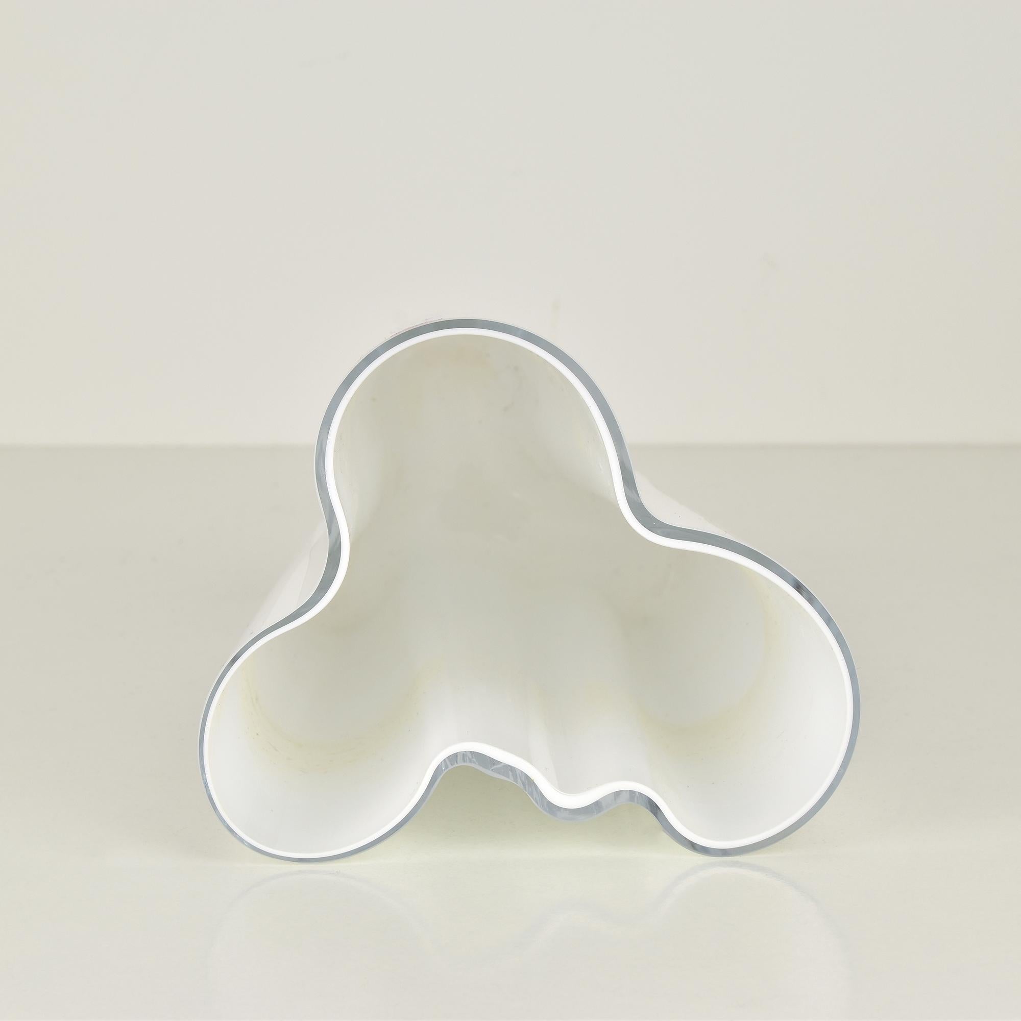 Contemporary Alvar Aalto White Savoy Vase for Iittala, Iconic Finnish Glass Design