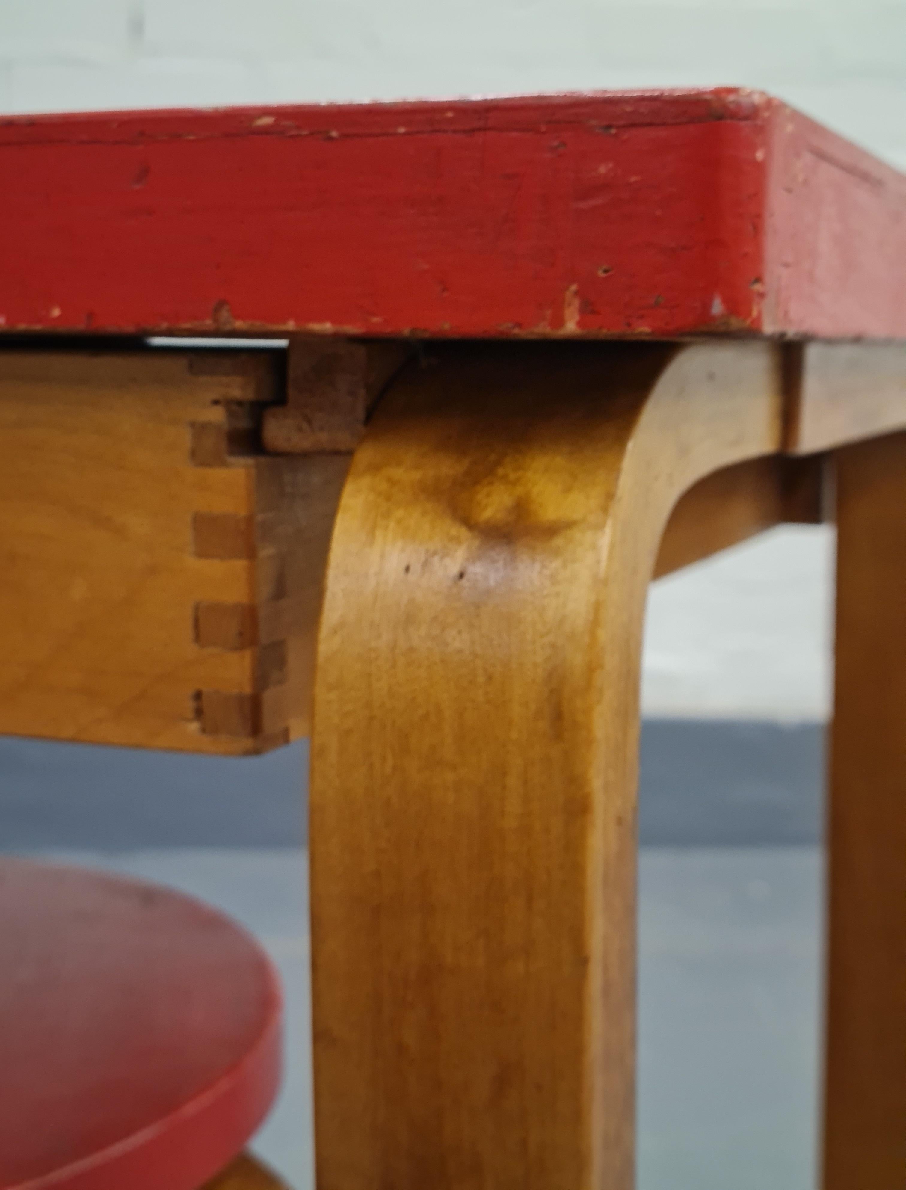 Alvar Aalto writing table and stool, Artek 5
