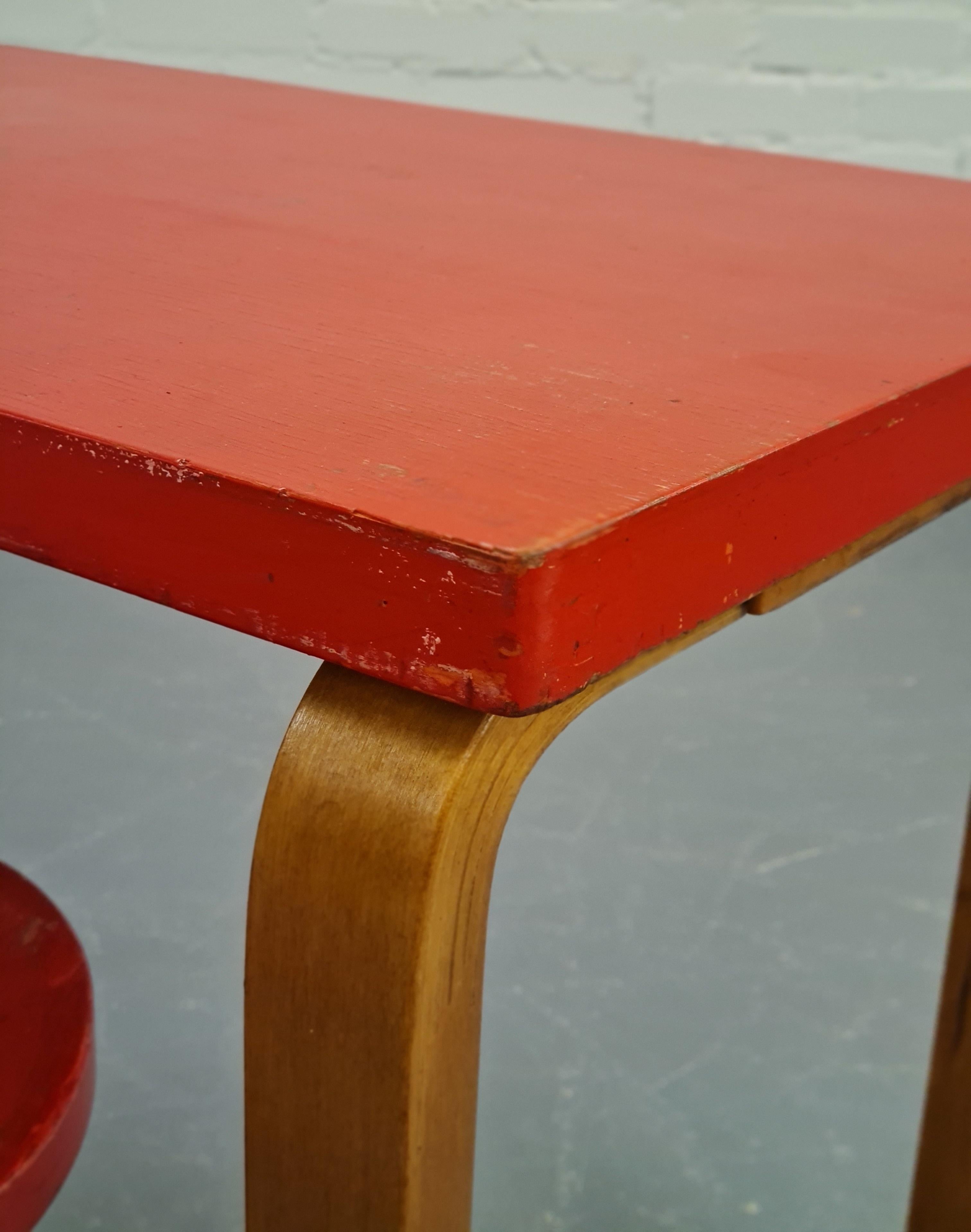 Alvar Aalto writing table and stool, Artek In Good Condition In Helsinki, FI