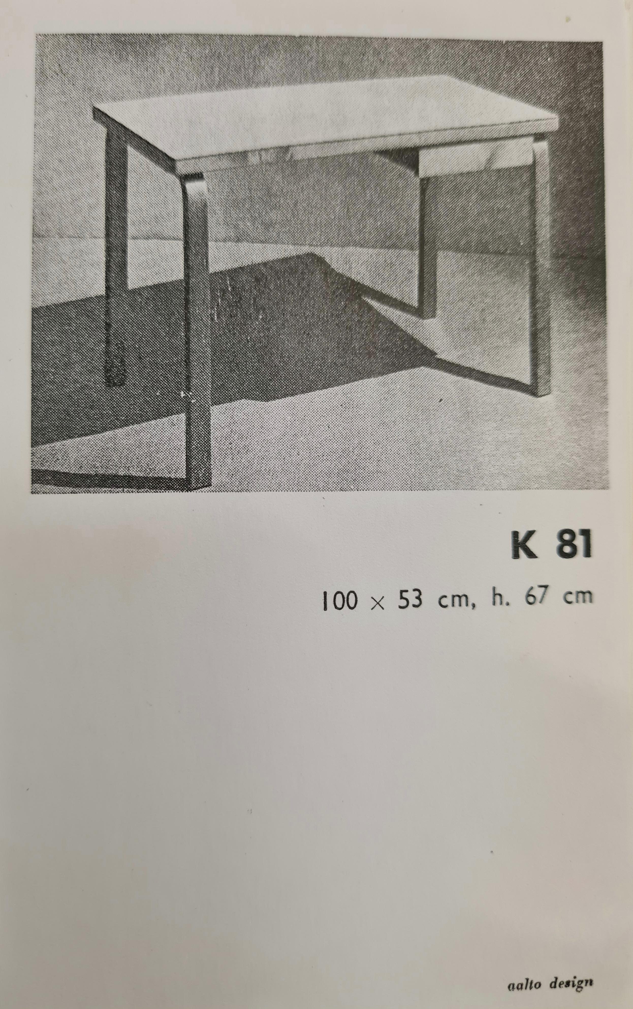 Alvar Aalto Writing Table Model K81 in Birch, Artek 1940s For Sale 12