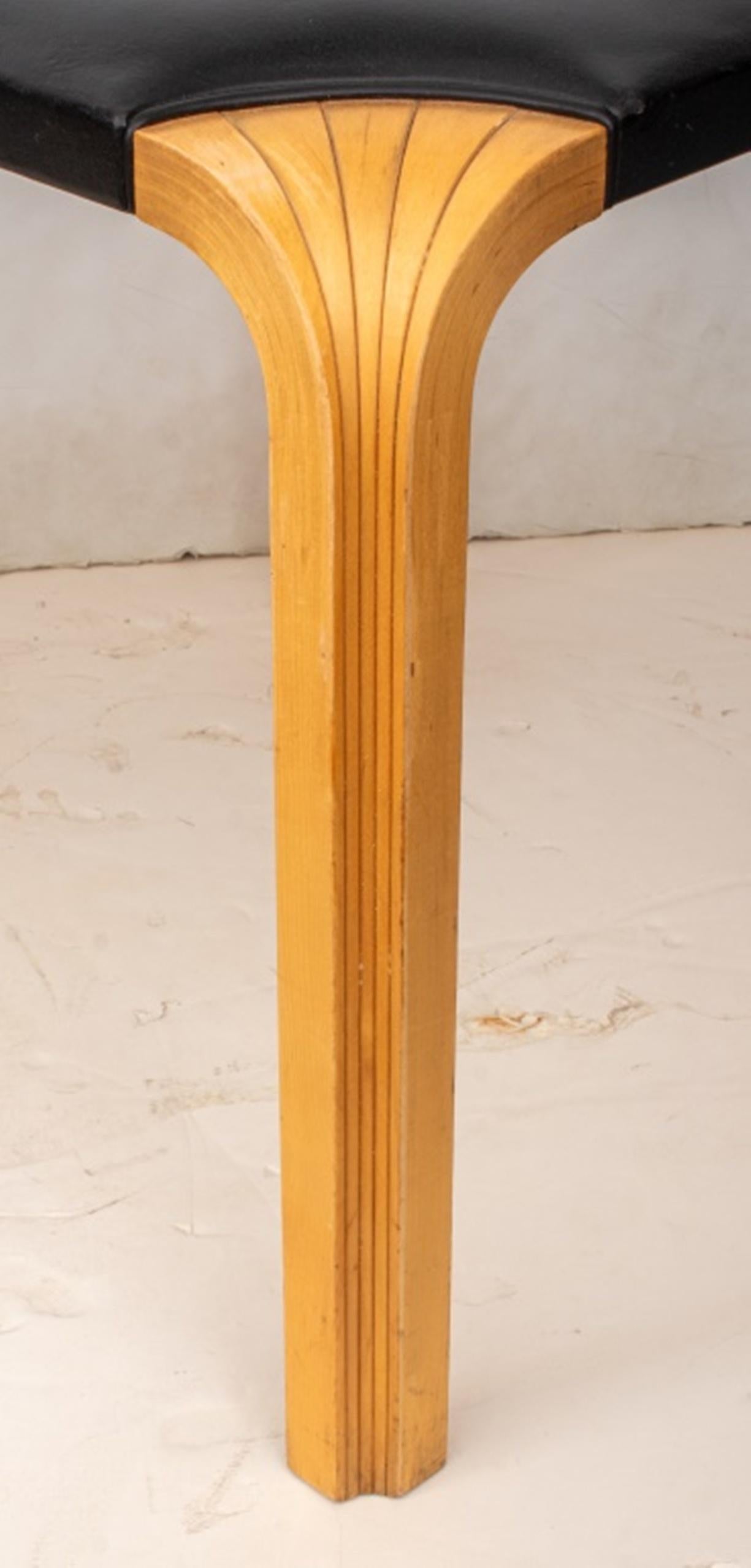 20th Century Alvar Aalto X-601 Modern Fan Leg Stools, Pair
