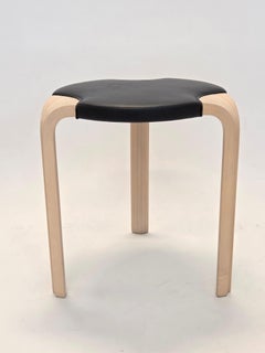 Alvar Aalto X600 Stool by Artek Birch and Leather