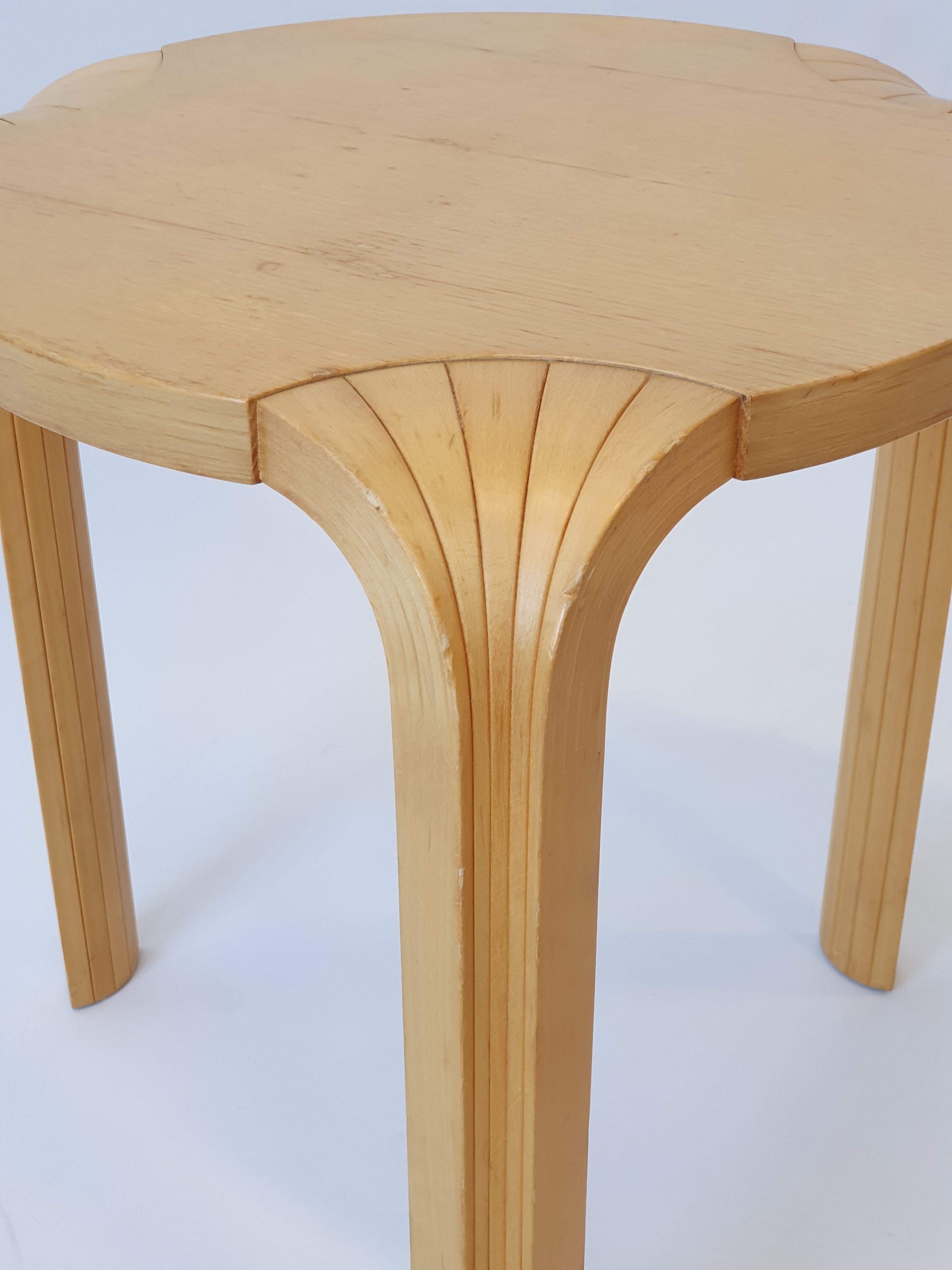 Finnish Alvar Aalto X600 stool by Artek
