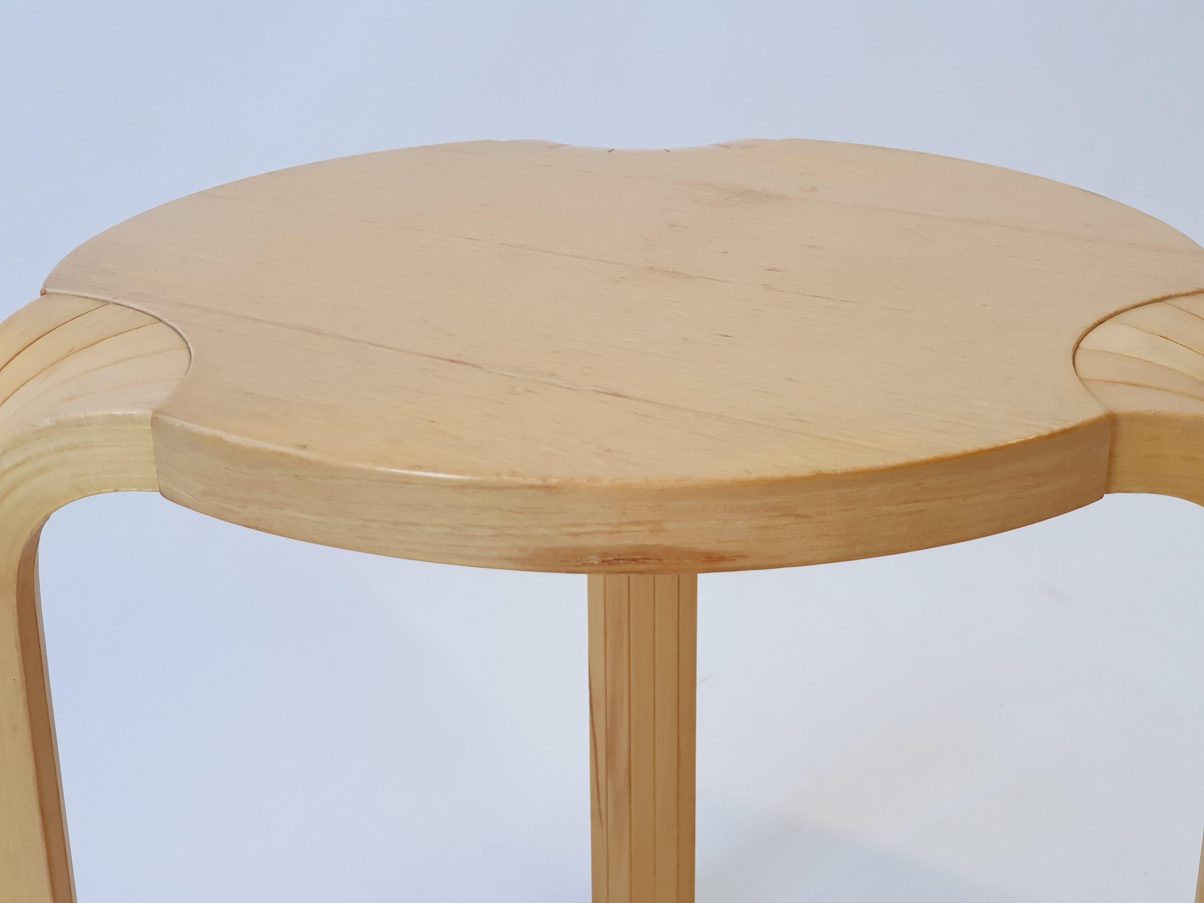 Ash Alvar Aalto X600 stool by Artek