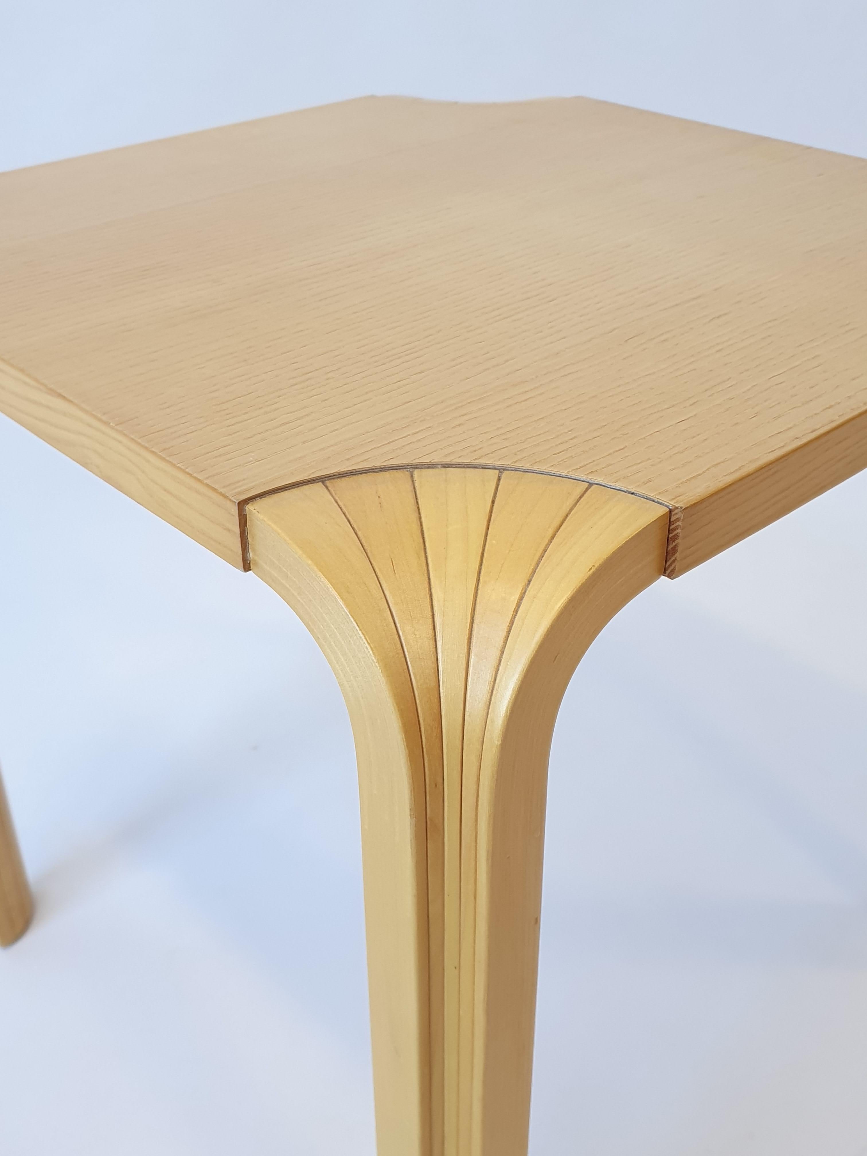 Ash Alvar Aalto X601 stool by Artek