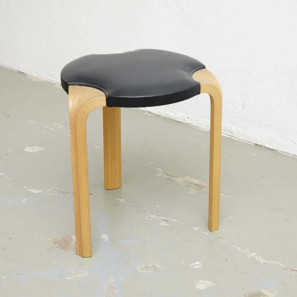 Mid-Century Modern Alvar Aalto X602 Stool for Artek, circa 1950 For Sale