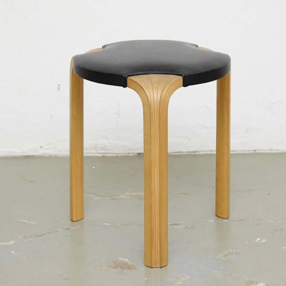 Finnish Alvar Aalto X602 Stool for Artek, circa 1950 For Sale