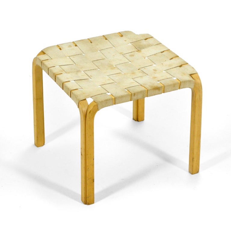 Designed in 1947, Alvar Aalto's Y61 stool required a special technique to create the unique Y-leg. This vintage example was sold in the US by ICF and has a rich patina attesting to years of age and use.