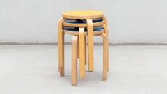 Alvar Aalto Yellow Linoleum Stool E60 (four-legged) for Artek c.1960s