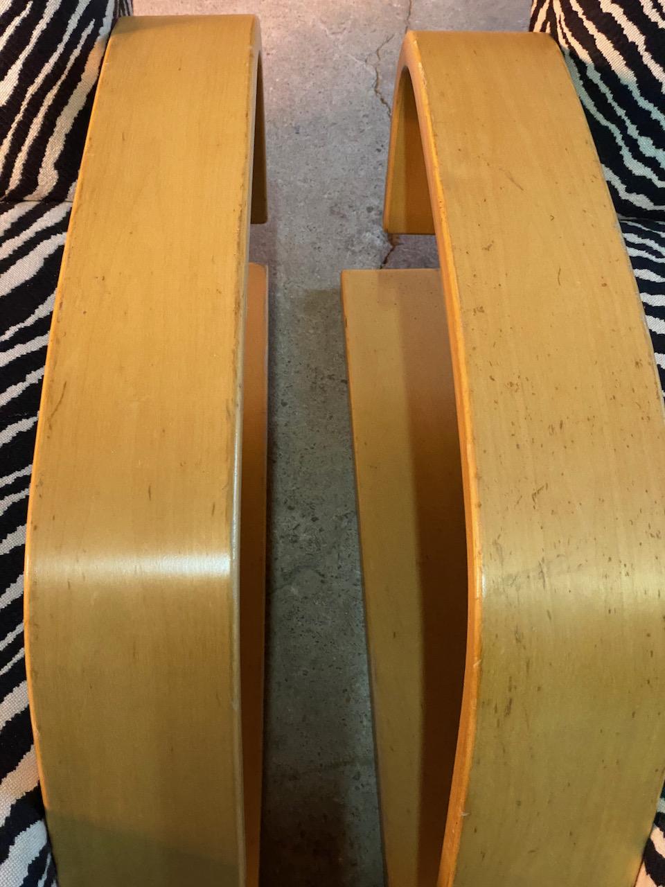 Alvar Aalto Zebra Tank Chairs Model 400 Pair by Artek, Finland, circa 1970 1