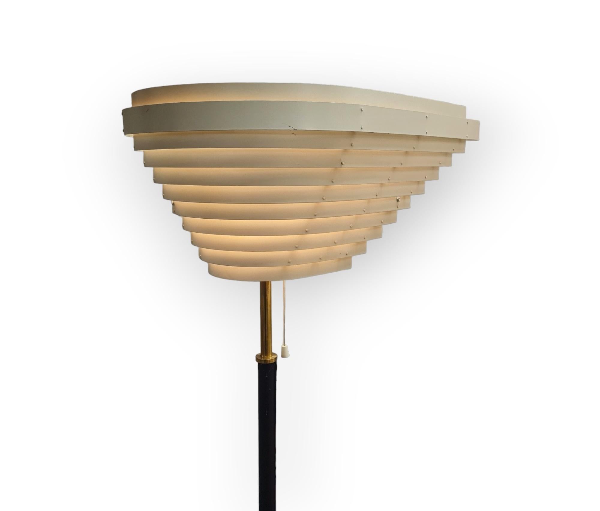 Scandinavian Modern Alvar Aalto`the Angel Wing`Floor Lamp A805 for Valaisinpaja