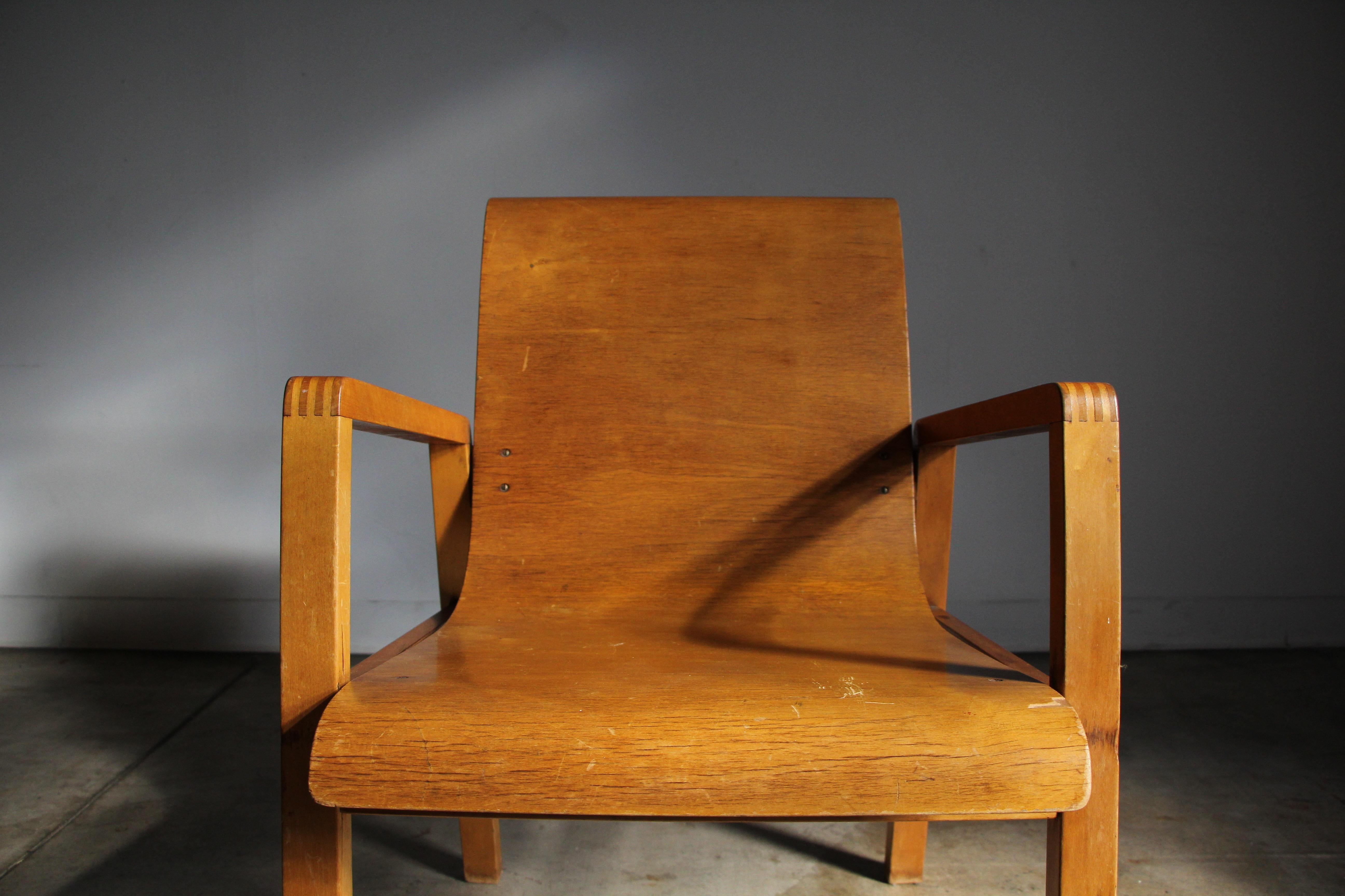 Mid-Century Modern Alvar & Aino Aalto Birch “Hallway” Chair for Finsven, 1947