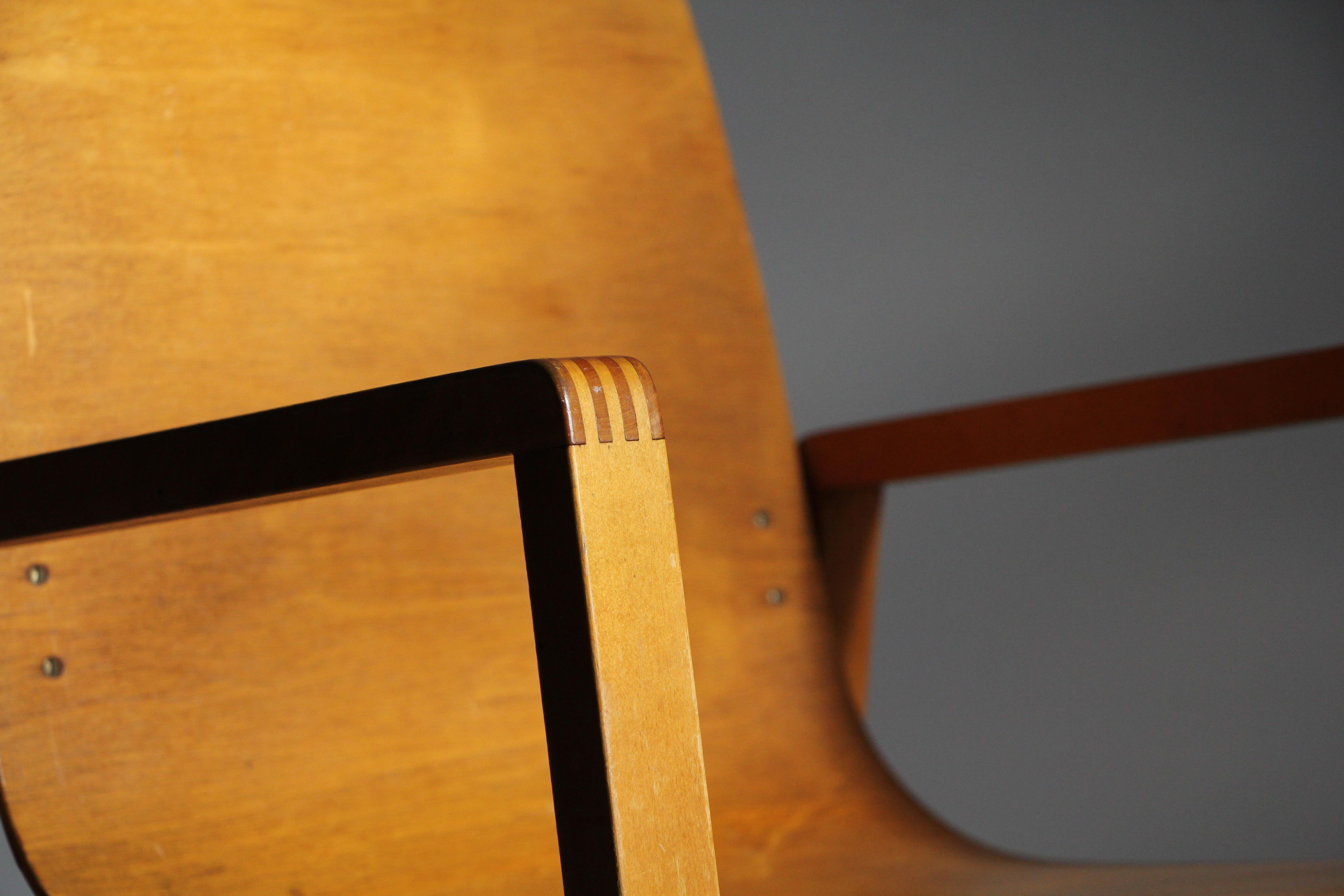 Mid-20th Century Alvar & Aino Aalto Birch “Hallway” Chair for Finsven, 1947