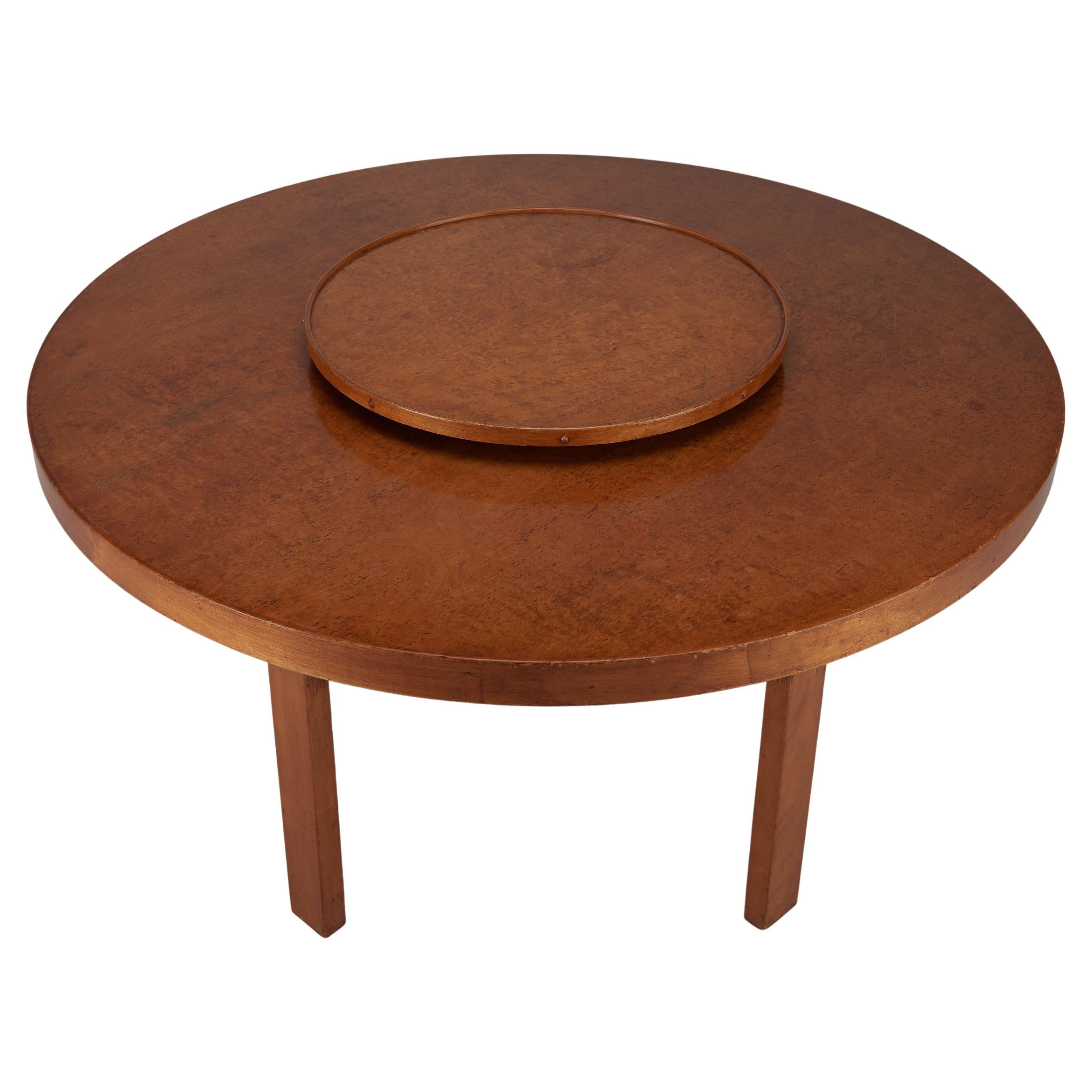 Alvar & Aino Aalto Dining Table with Lazy Susan Model 91 & a91, Finmar, 1933