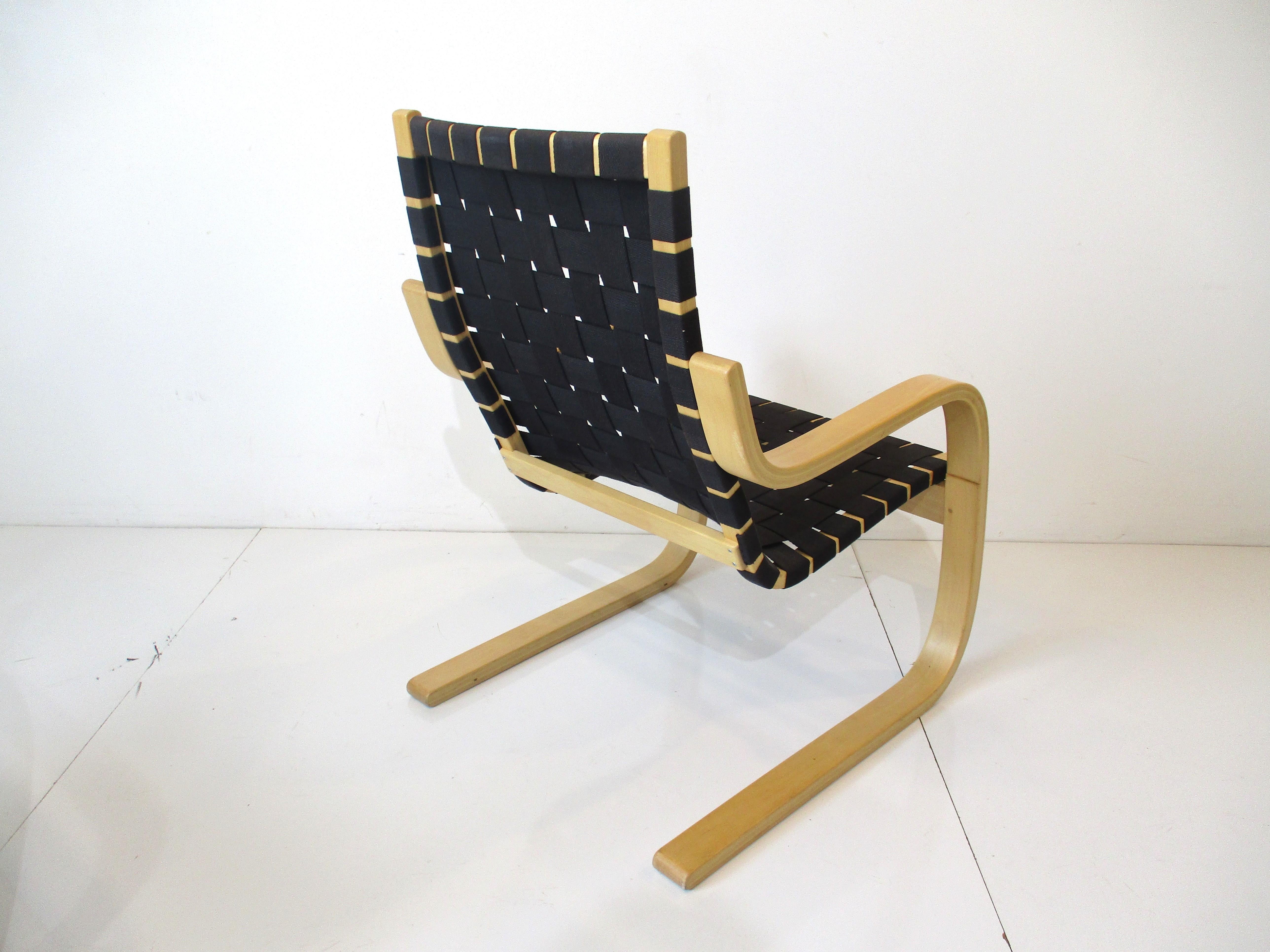 Mid-Century Modern Alvar Alto 406 Woven Lounge Chairs for Artek-ICF Finland 