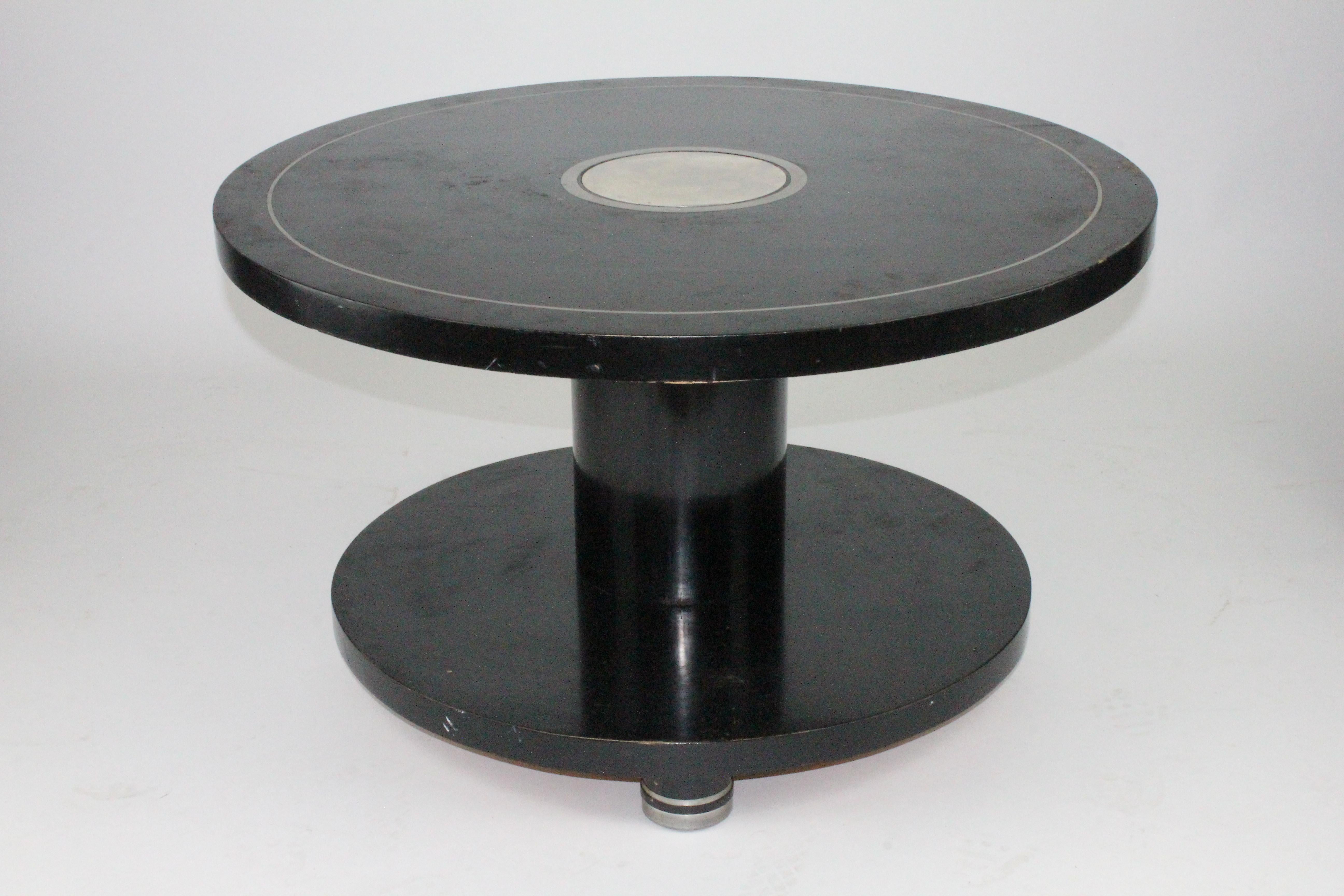 Alvar Andersson Table, 1933, Swedish, Black Painted with Pewter Inlays 2