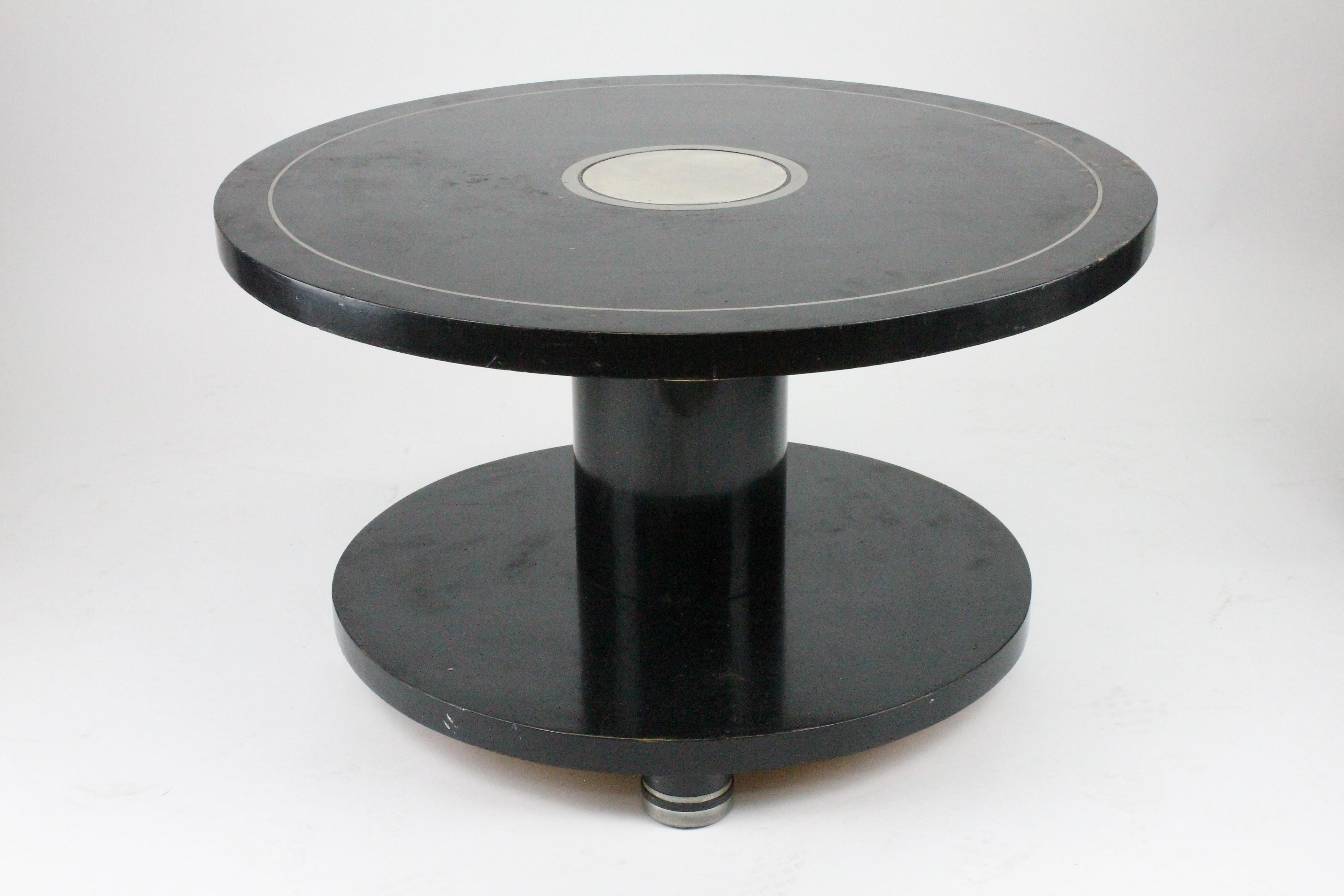 Alvar Andersson Table, 1933, Swedish, Black Painted with Pewter Inlays 4