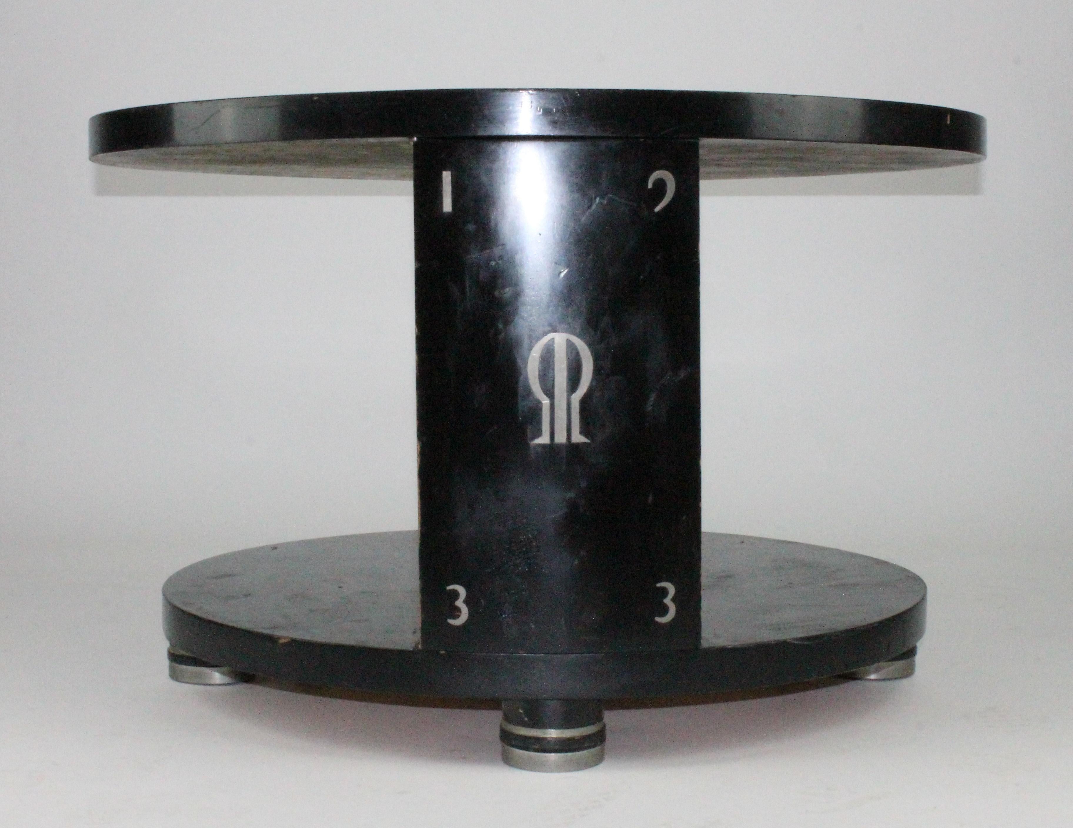 Alvar Andersson Table, 1933, Swedish, Black Painted with Pewter Inlays 8