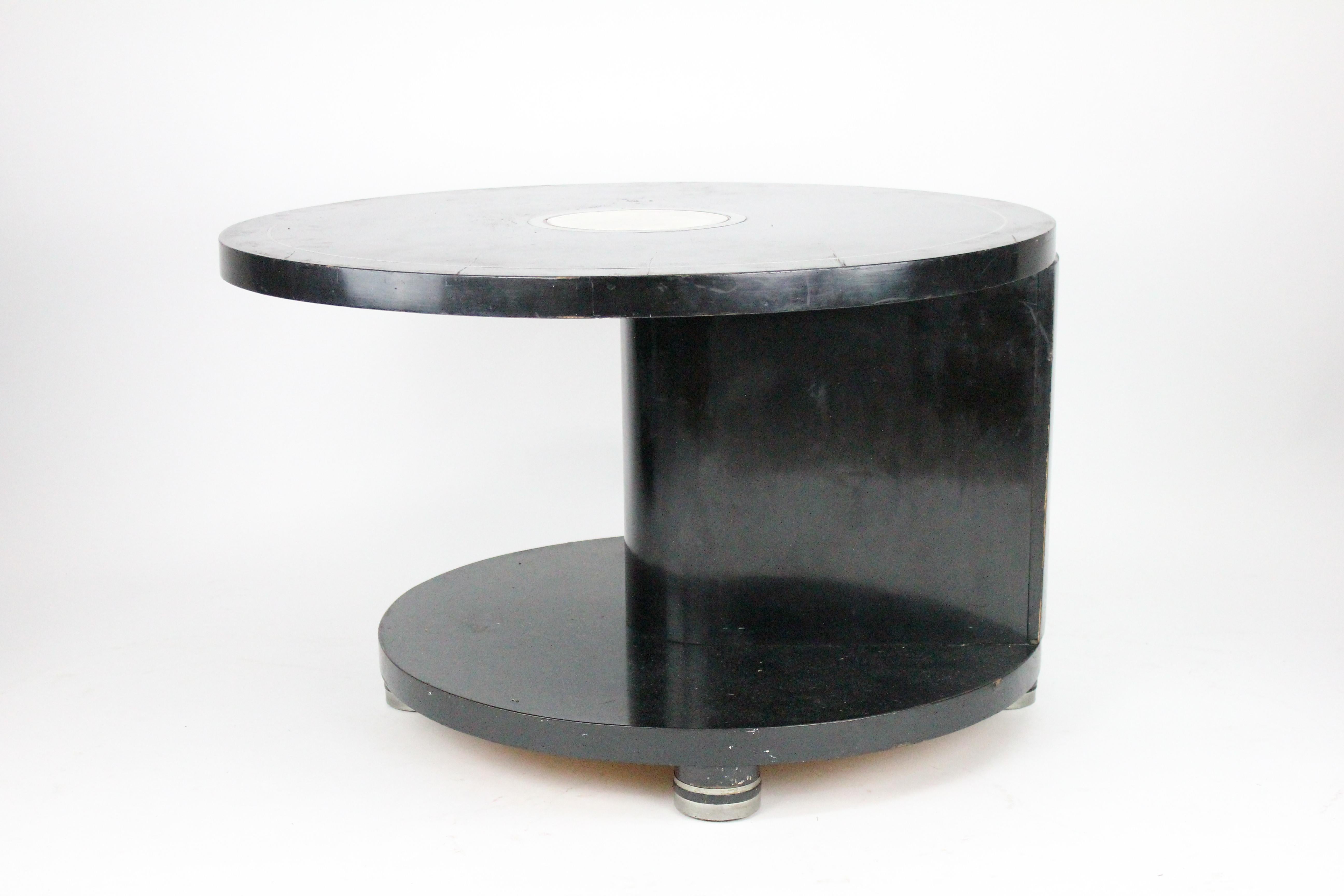 Alvar Andersson Table, 1933, Swedish, Black Painted with Pewter Inlays 13