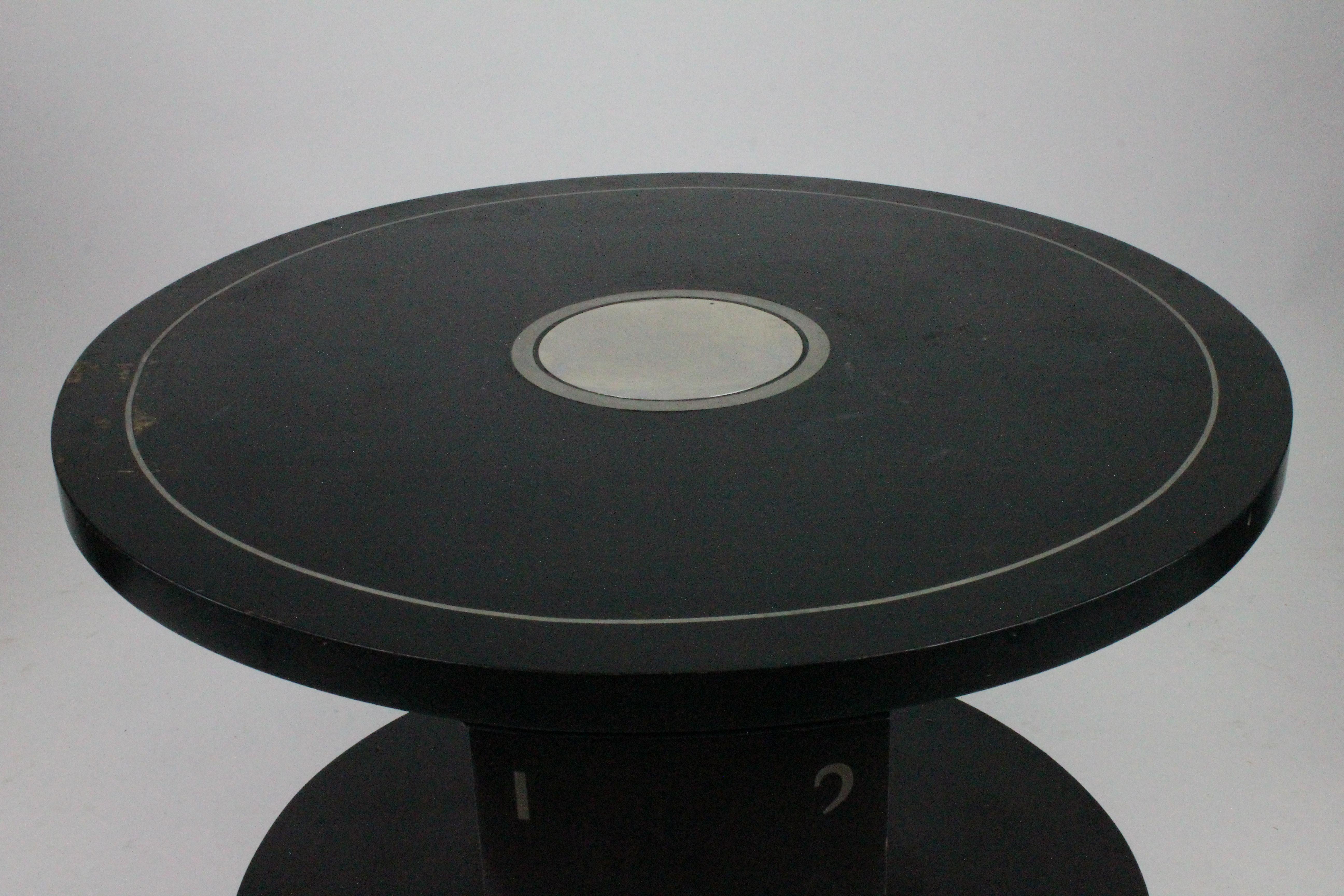 Alvar Andersson Table, 1933, Swedish, Black Painted with Pewter Inlays 1