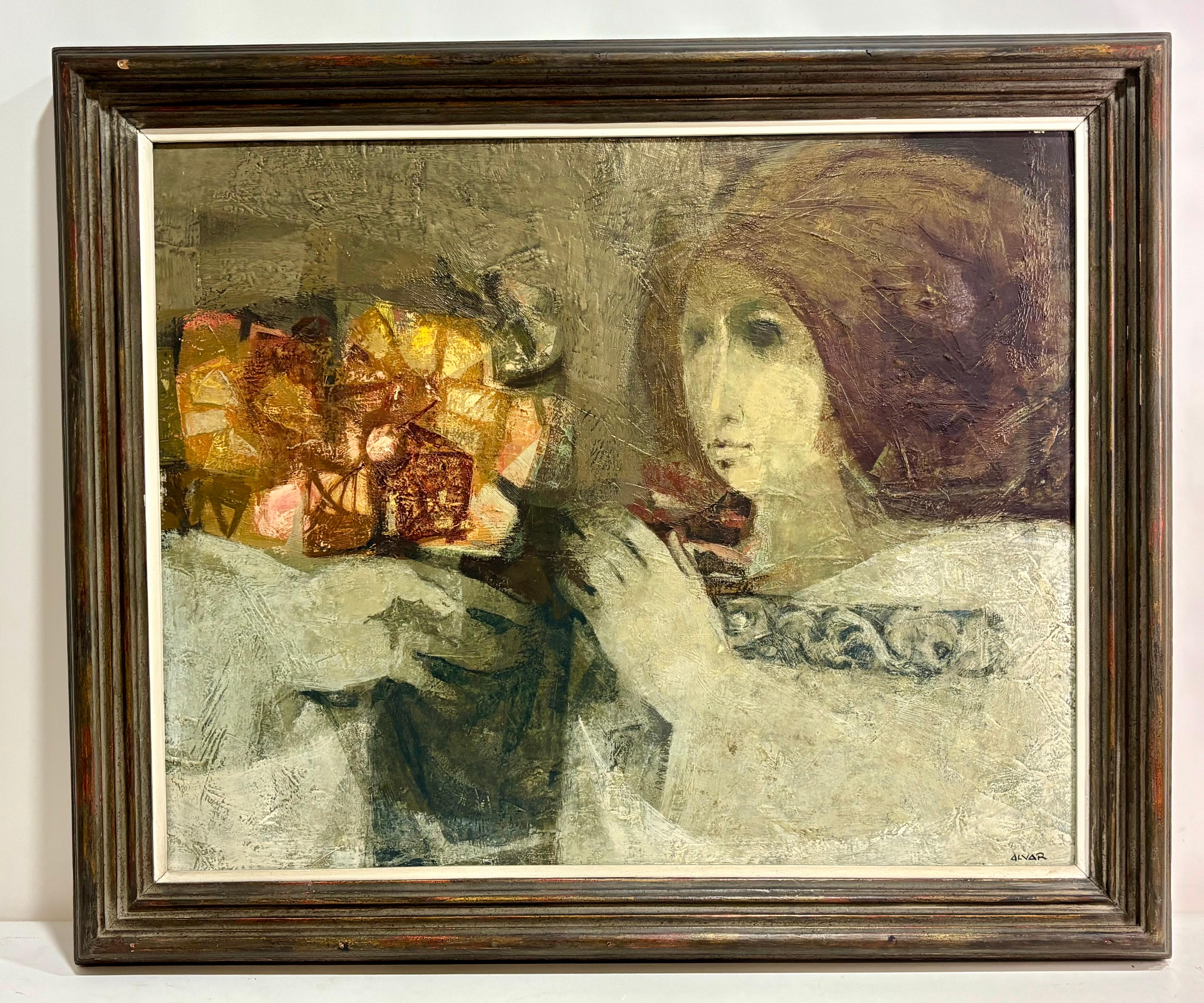 ALVAR SUÑOL - FLORES PARA MUJER - AÑO 1969 - OLEO LIENZO - Painting de Alvar Sunol Munoz-Ramos