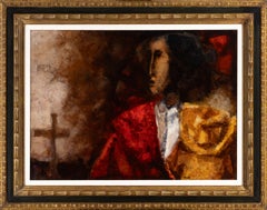 Àlvar Suñol "La prière du torero" 1963 Großes spanisches modernistisches Ölgemälde