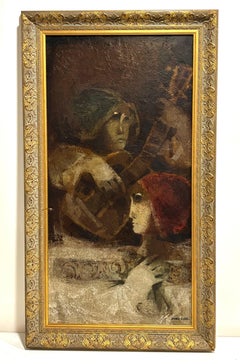 ALVAR SUÑOL- MUJERES CON MANDOLINA - OLEO LIENZO