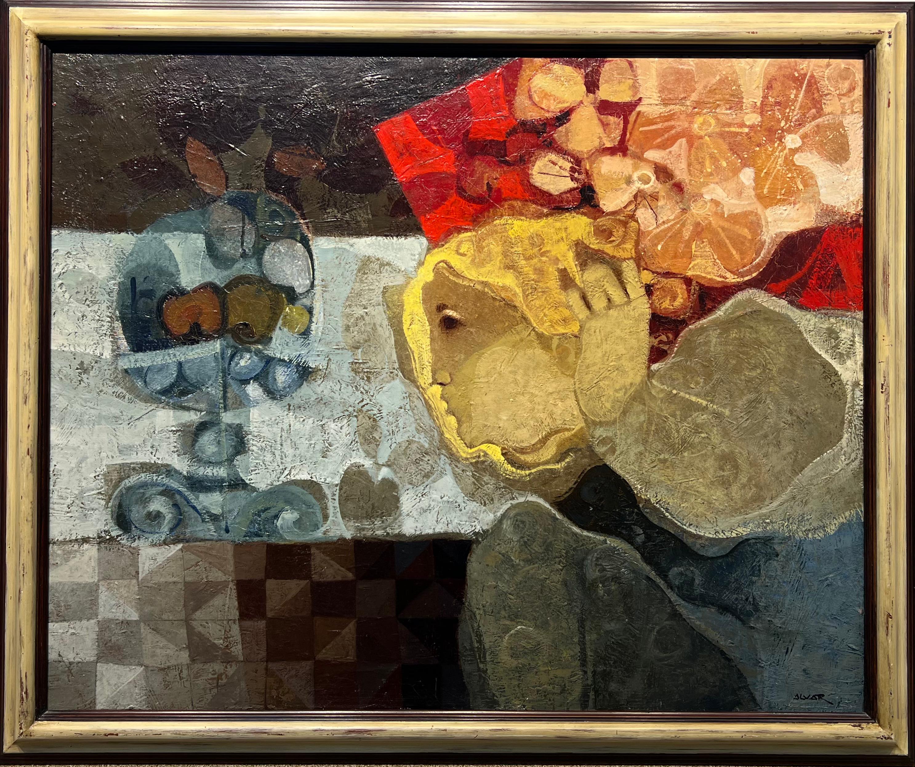 Donna surrealismo olio su tela - Painting di Alvar Sunol Munoz-Ramos