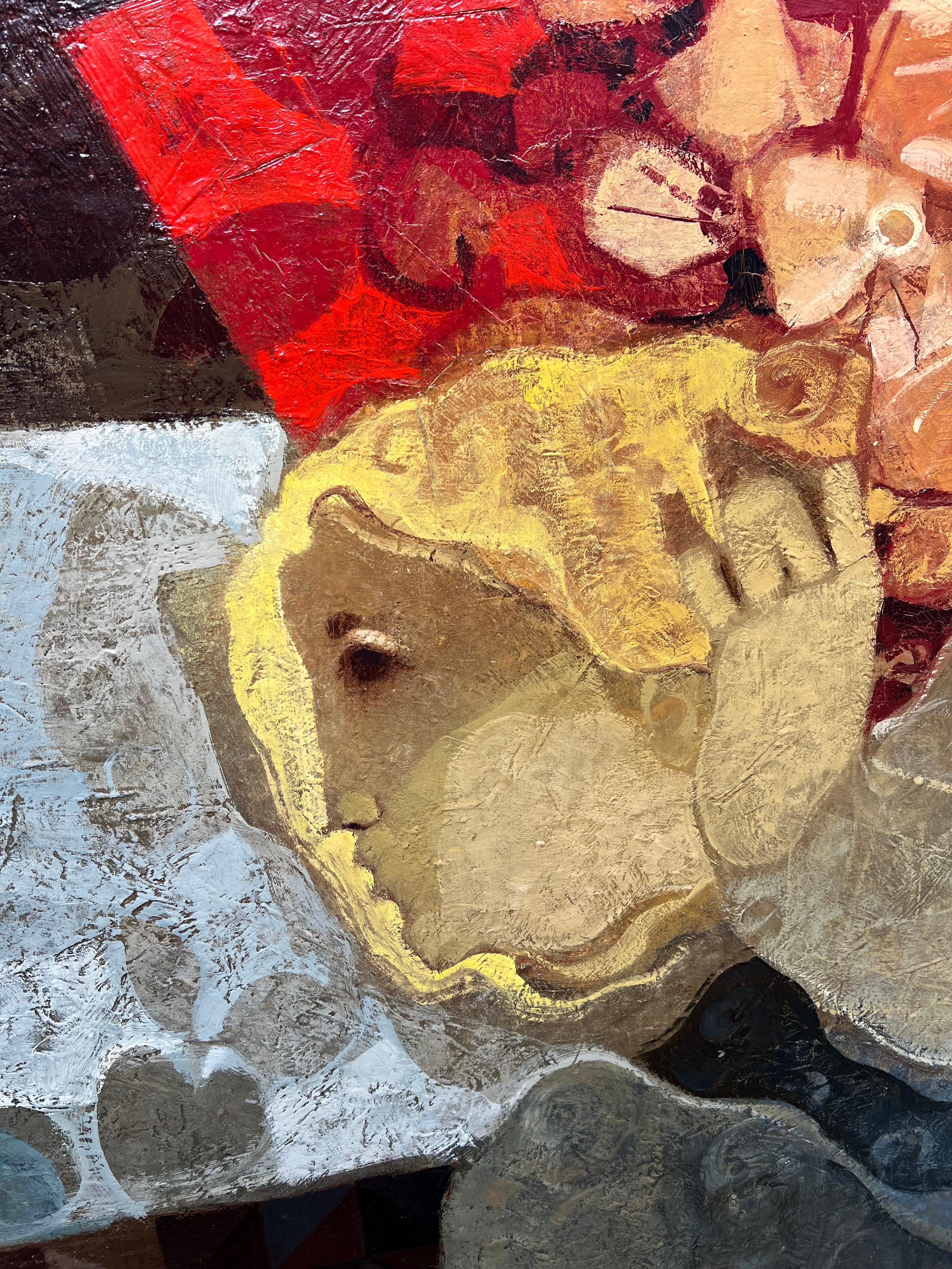 Donna surrealismo olio su tela in vendita 2