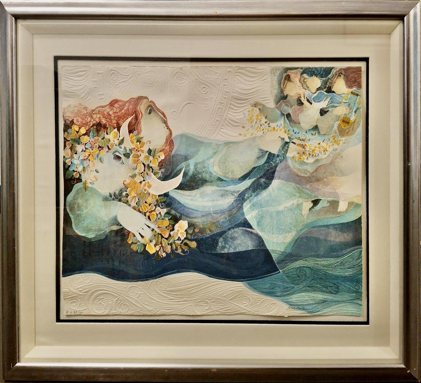 Alvar Sunol Munoz-Ramos Figurative Print – "Europa und der Stier"