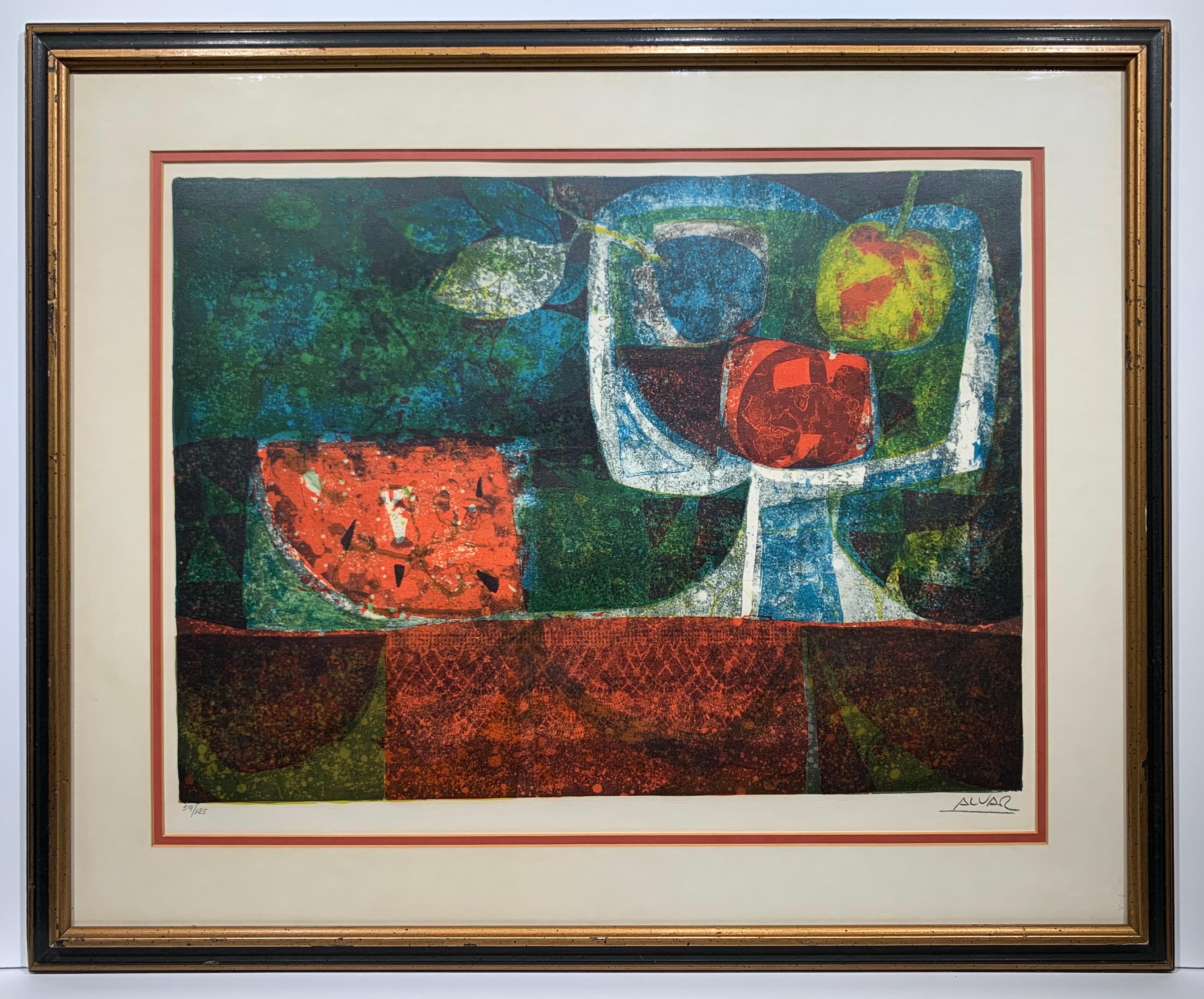 Alvar Sunol Munoz-Ramos Still-Life Print - Still Life with Watermelon