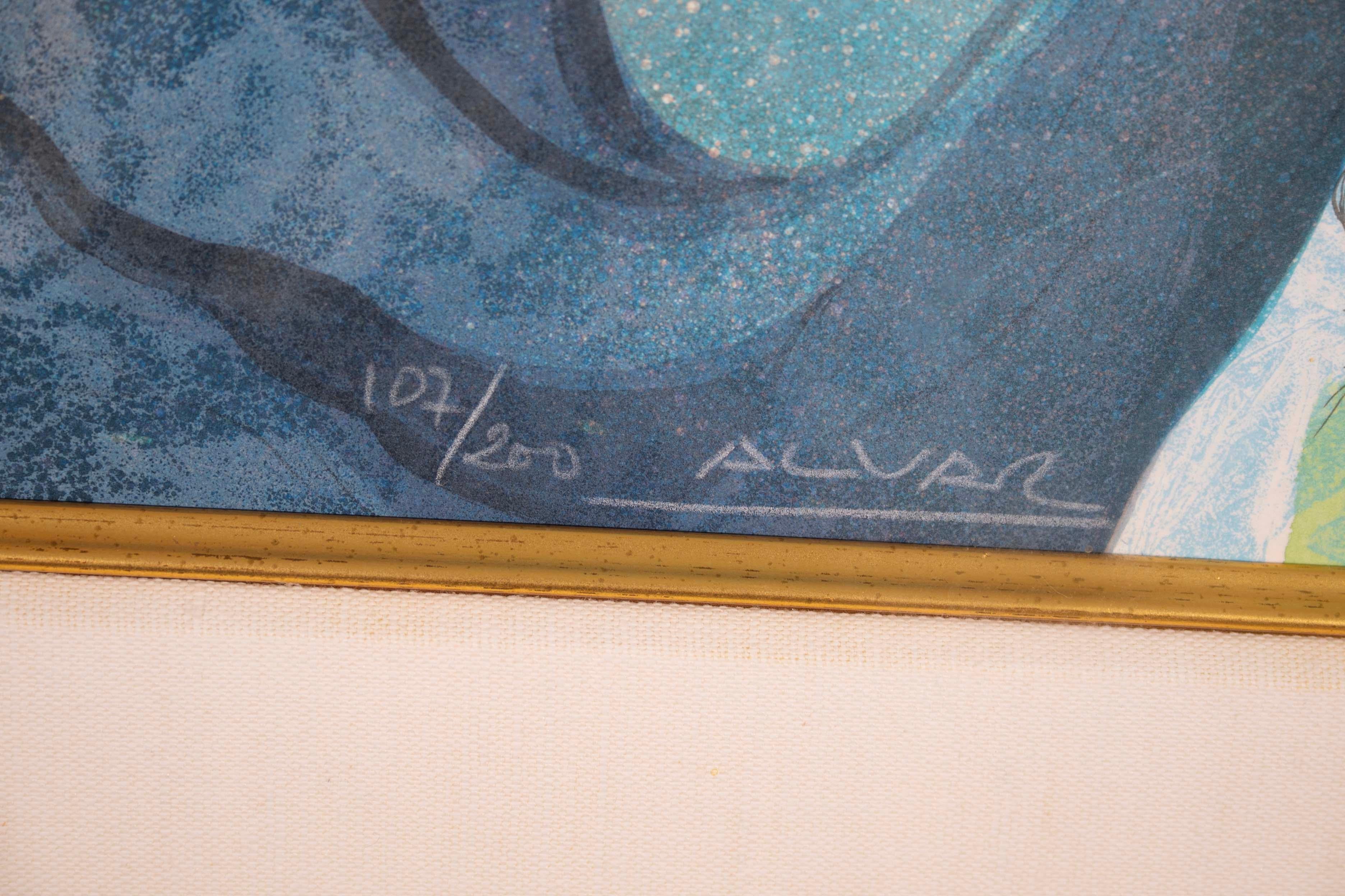 Alvar Suñol Pintora Mexicana Signed Contemporary Embossed Lithograph 107/200 For Sale 4