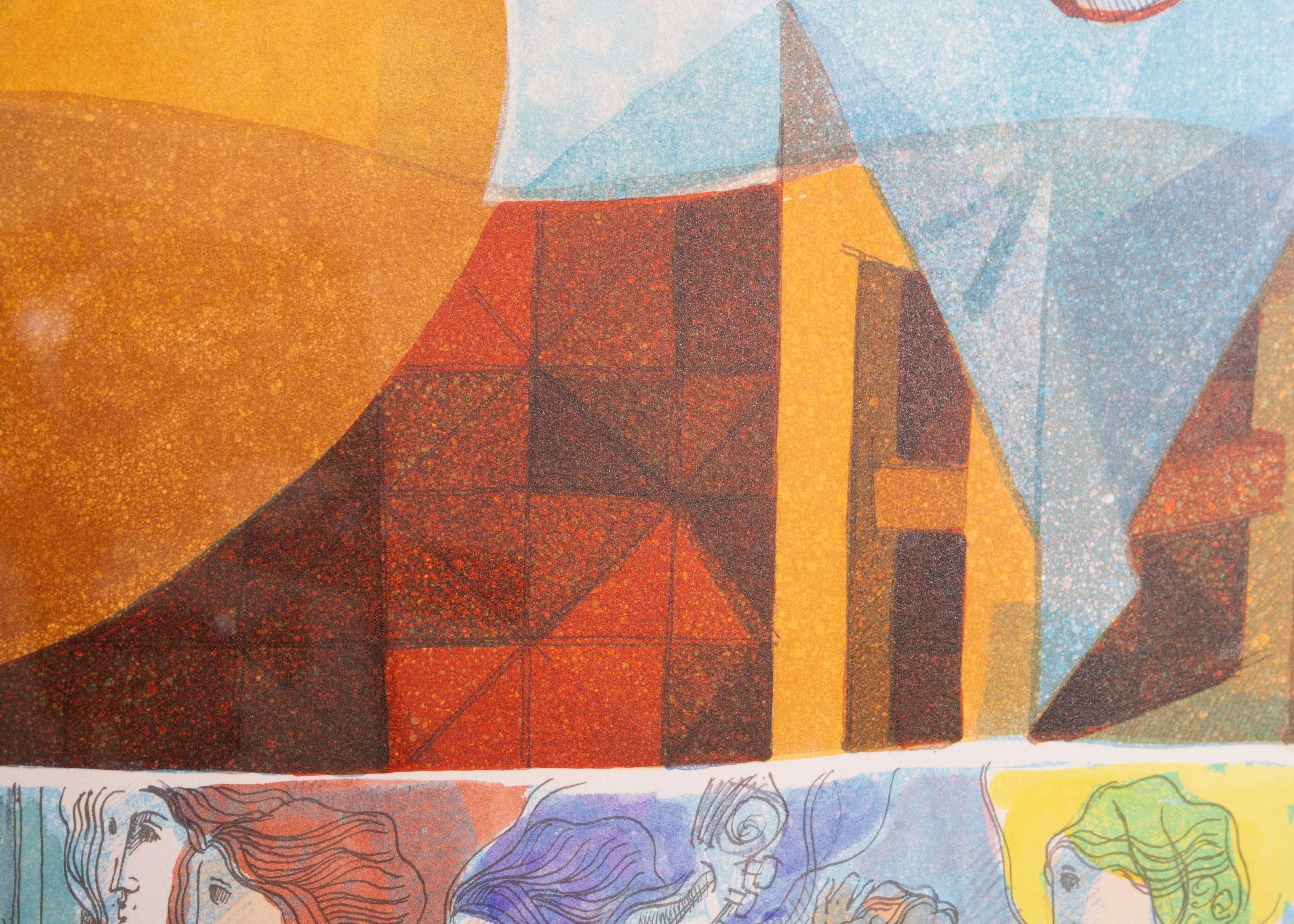 Alvar Suñol Pintora Mexicana Signed Contemporary Embossed Lithograph 107/200 For Sale 2