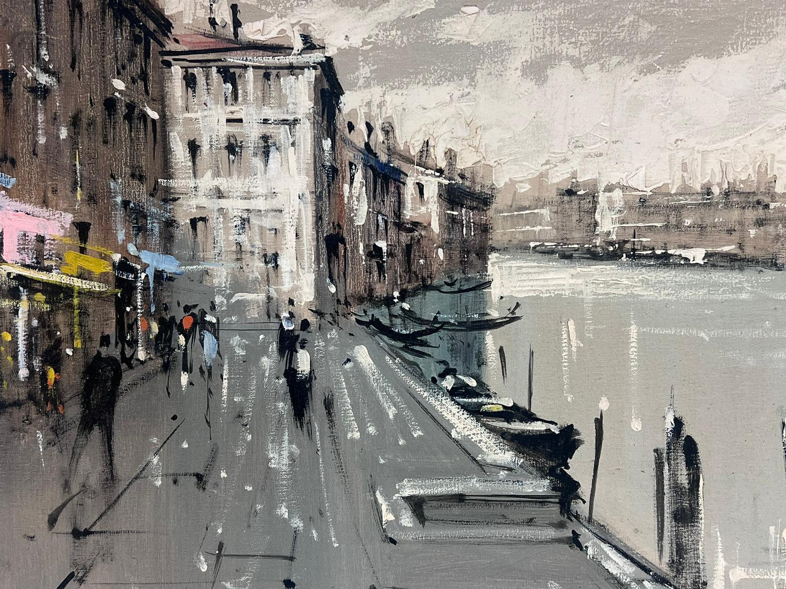 Großes, modernistisches, signiertes Ölgemälde, Grand Canal, stimmungsvolles Werk aus Venedig, 1960er Jahre (Moderne), Painting, von Alvarez