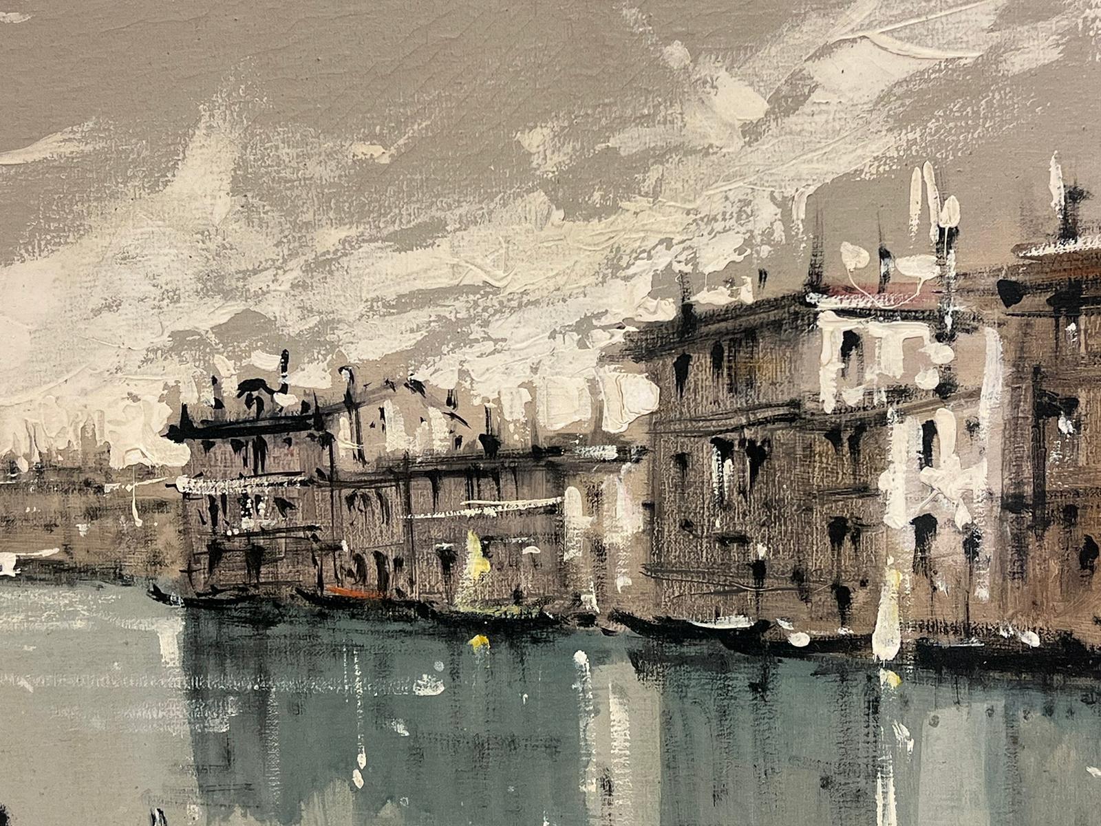 Großes, modernistisches, signiertes Ölgemälde, Grand Canal, stimmungsvolles Werk aus Venedig, 1960er Jahre im Angebot 2
