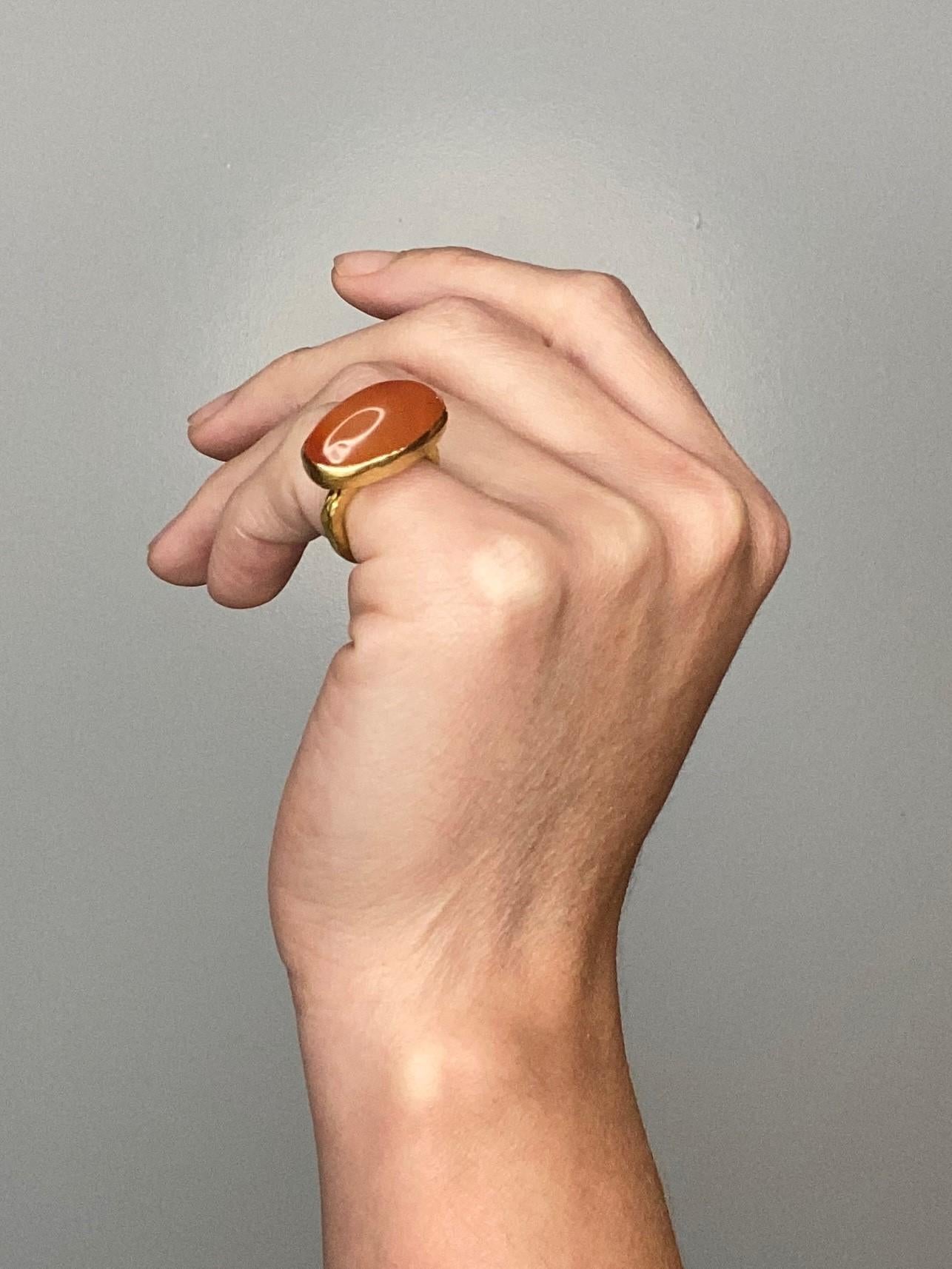Alvaro & Correnti Messina Convertible Cocktail Ring 18Kt Gold 18.8 Cts Carnelian For Sale 1