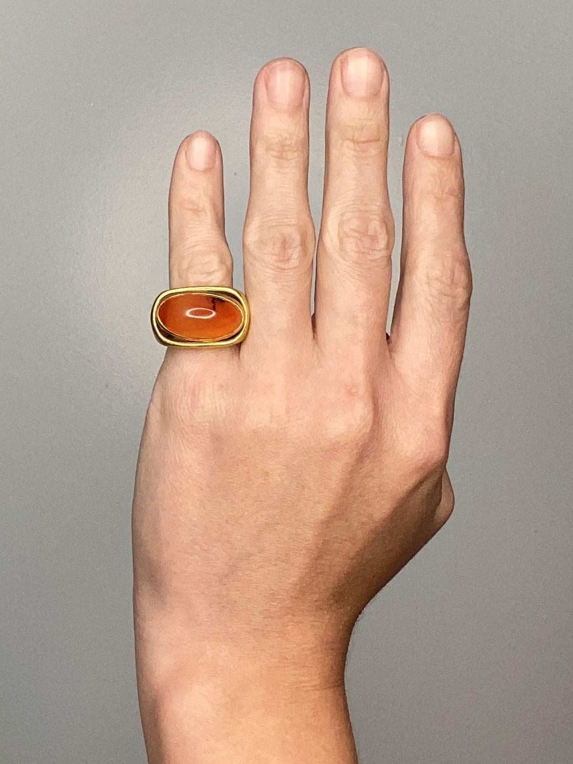 Alvaro & Correnti Messina Convertible Cocktail Ring 18Kt Gold 18.8 Cts Carnelian For Sale 2