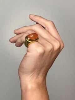 Alvaro & Correnti Messina Convertible Cocktail Ring 18Kt Gold 18.8 Cts Carnelian