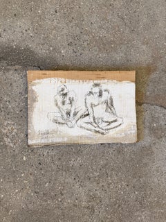 Pittura su pannello di legno di eucalipto, tecnica mista, fatto a mano, primitivismo
