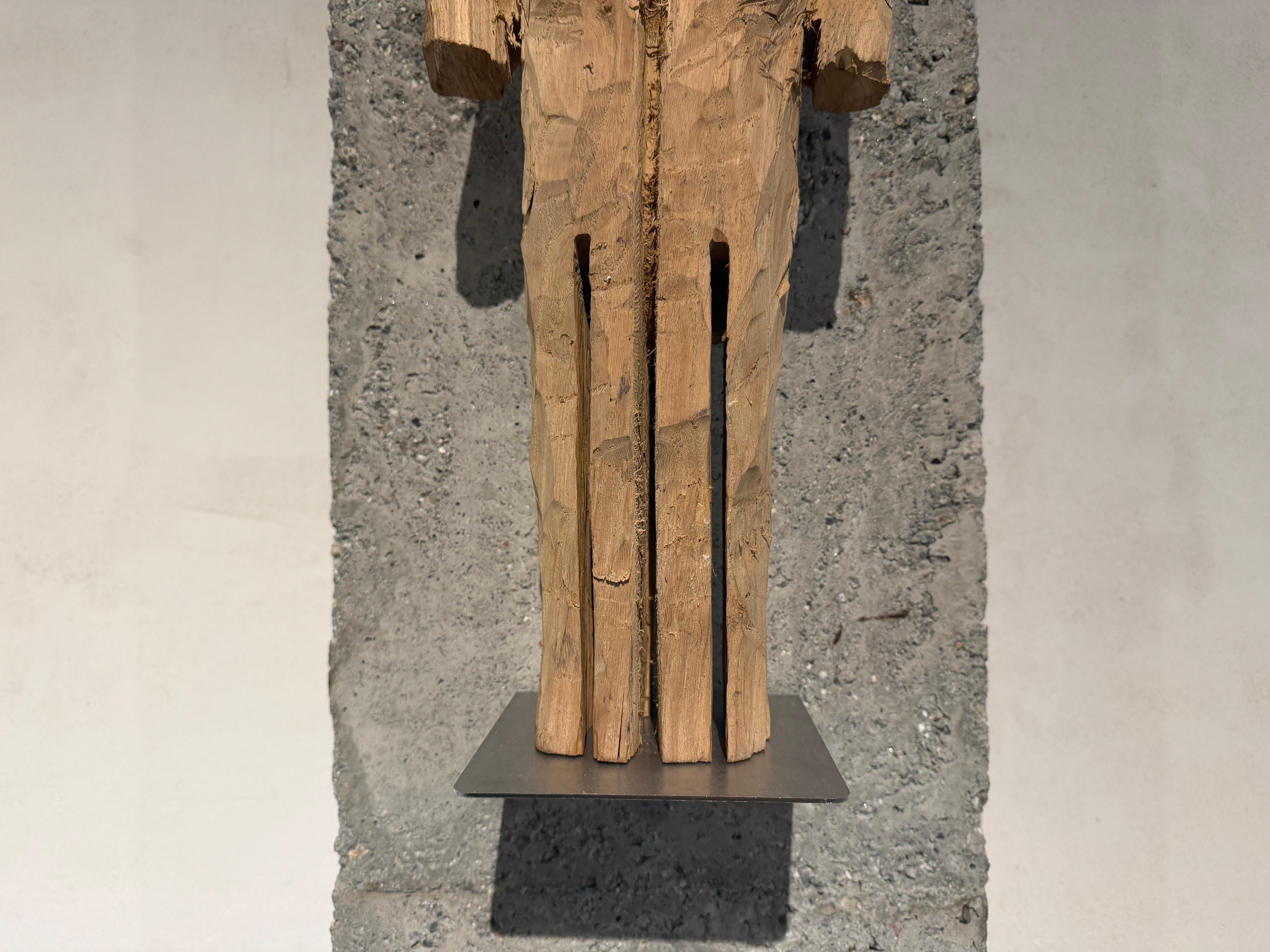 Körper handgeschnitzt aus Eukalyptusholz, massive expressionistische Skulptur (Zeitgenössisch), Sculpture, von Alvaro de la Vega