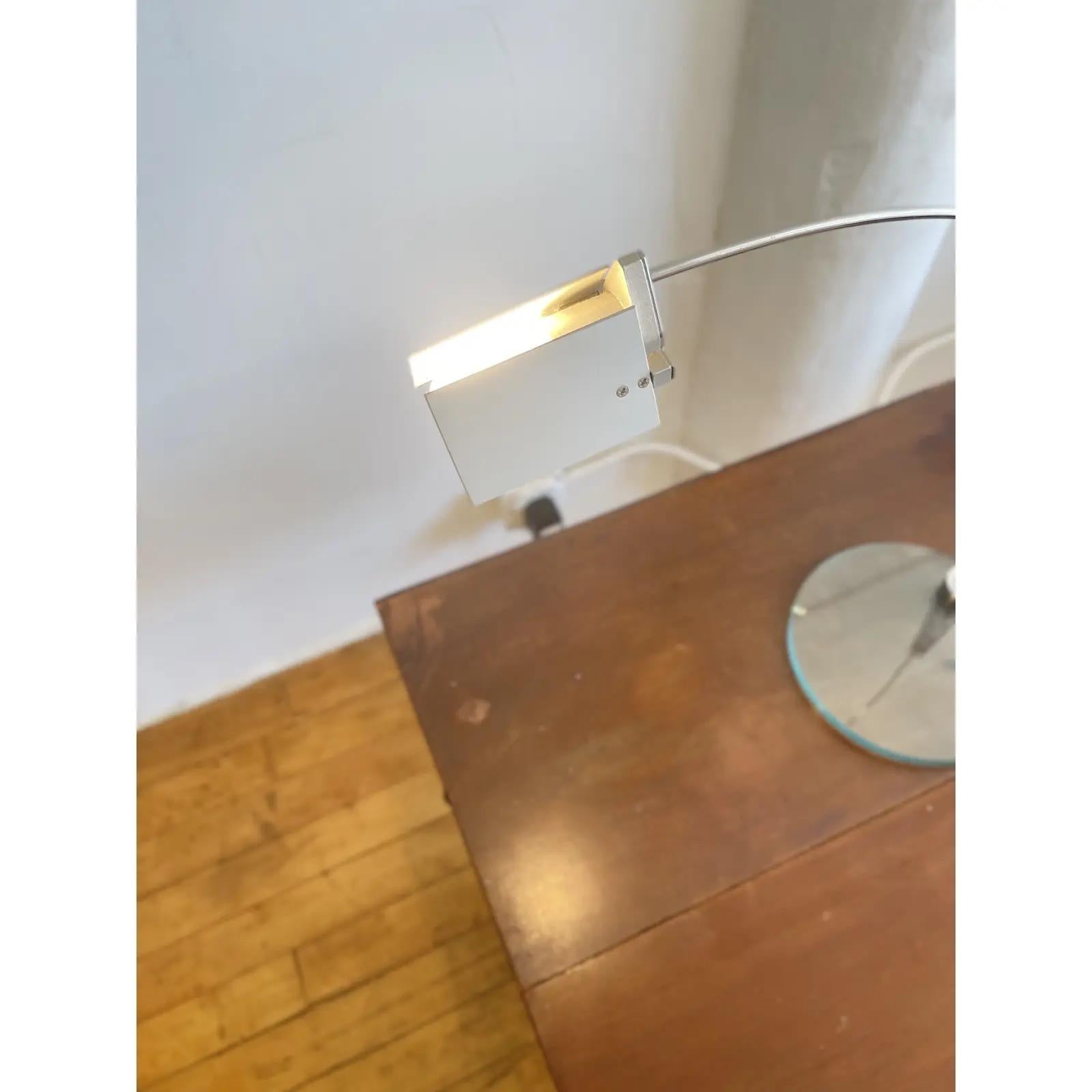 Mid-Century Modern Alvaro Siza Fontana Arte Falena Italian Table Lamp in Chromed Metal, Designed in For Sale